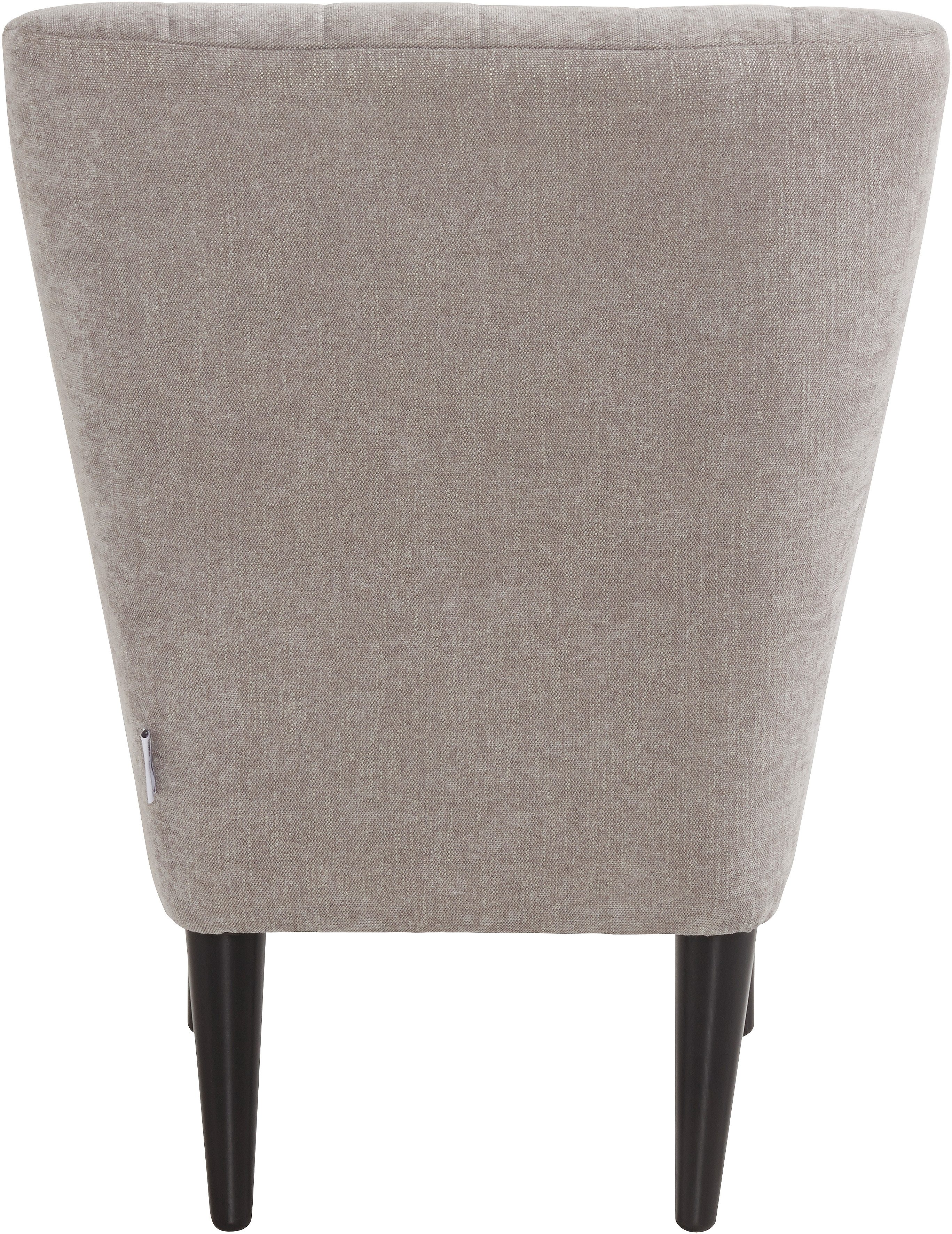 ATLANTIC home collection Cocktailfauteuil JAN met golfvering, massief houten poten