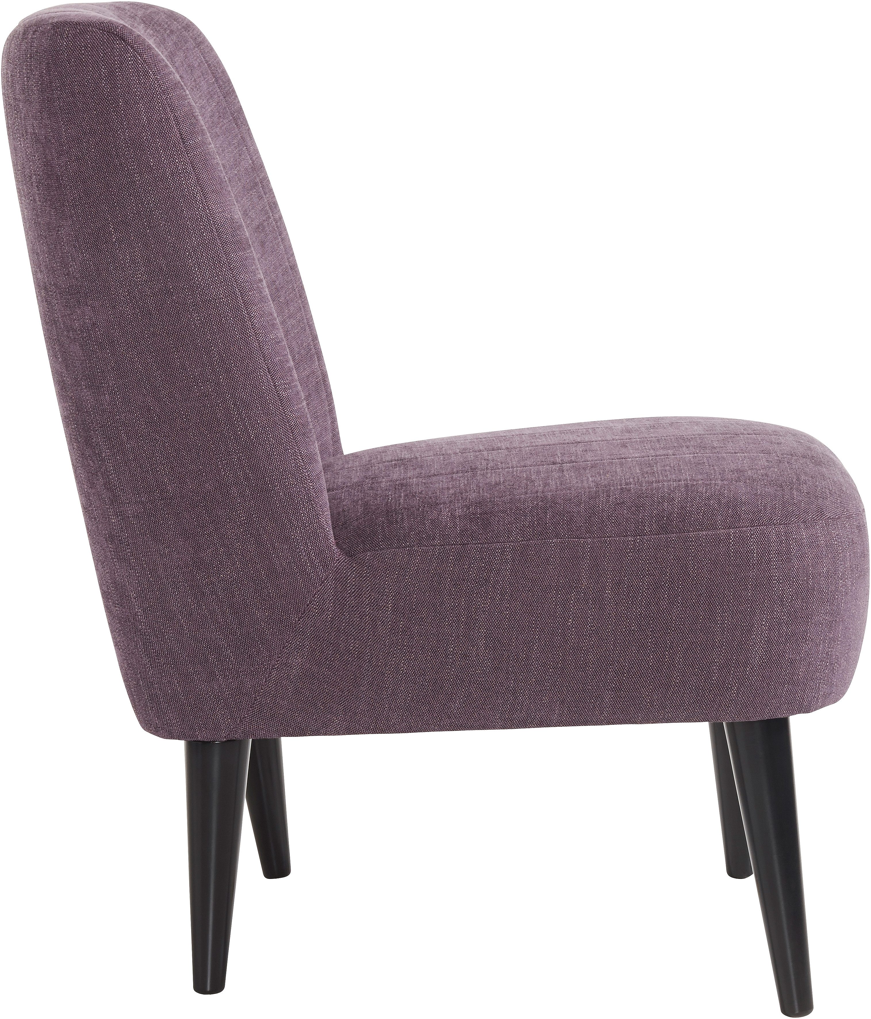 ATLANTIC home collection Cocktailfauteuil JAN met golfvering, massief houten poten