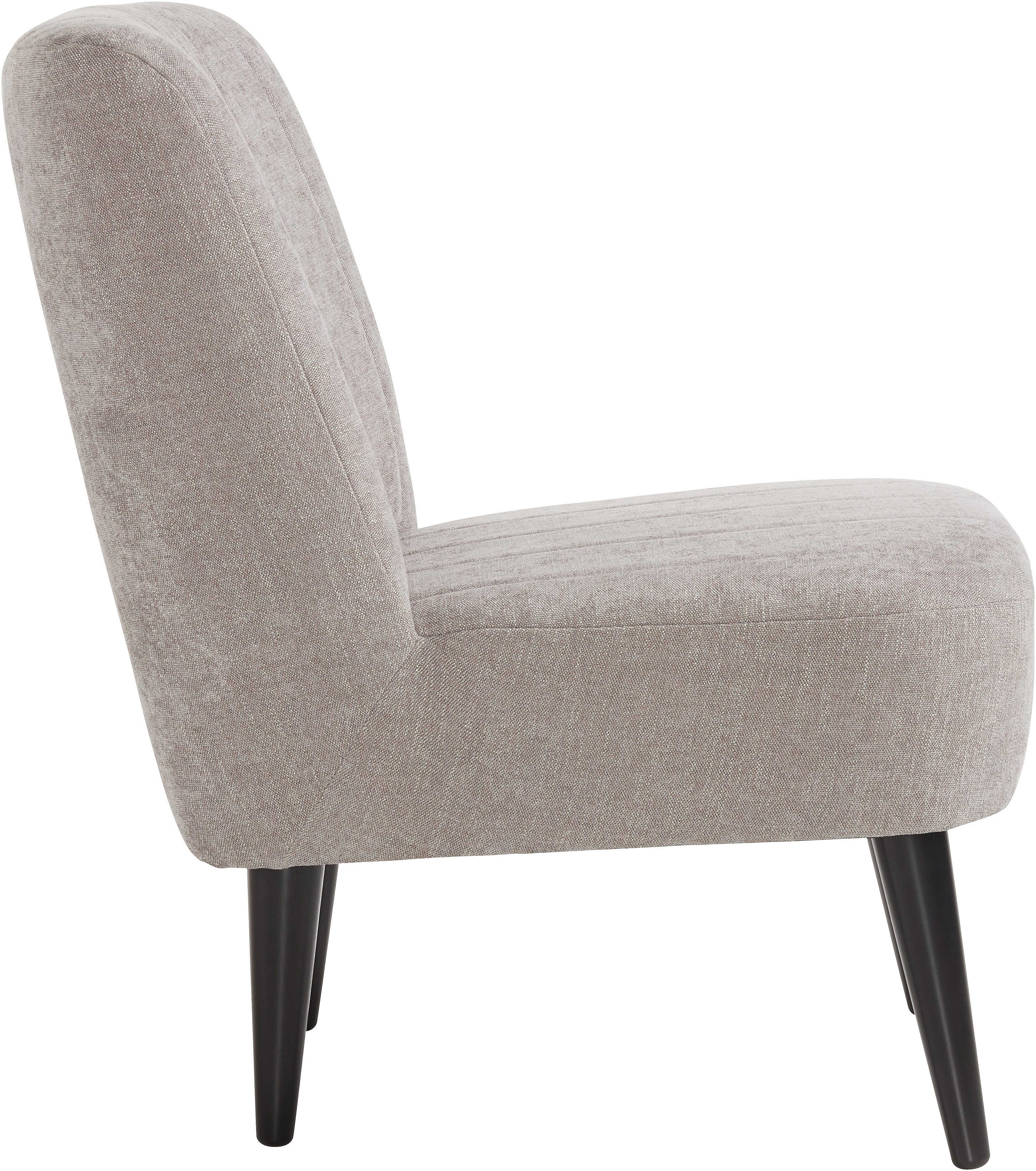 ATLANTIC home collection Cocktailfauteuil JAN met golfvering, massief houten poten