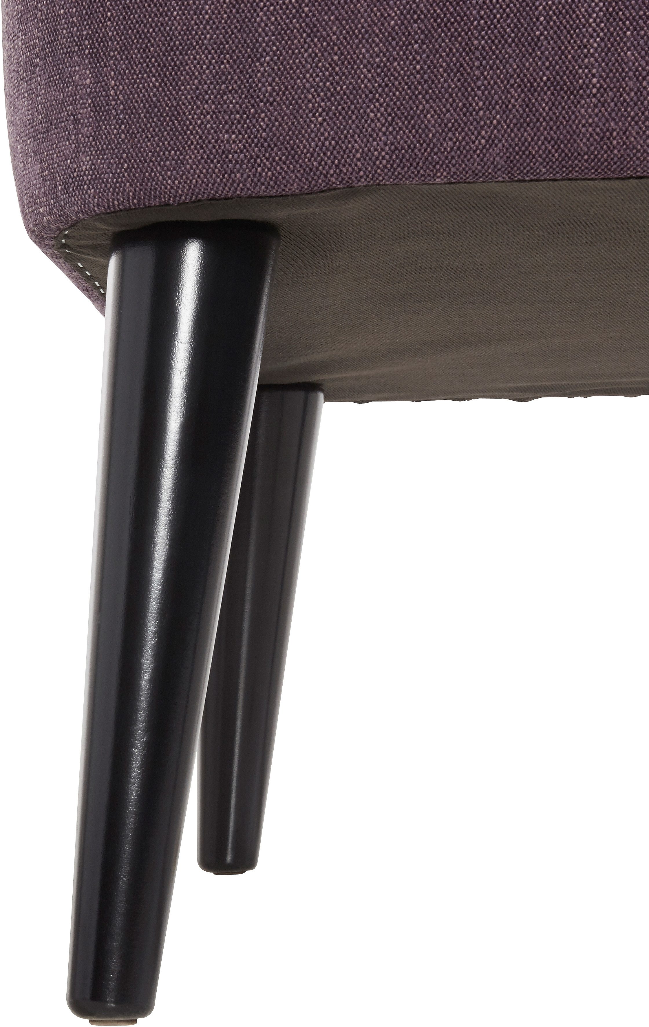 ATLANTIC home collection Cocktailfauteuil JAN met golfvering, massief houten poten