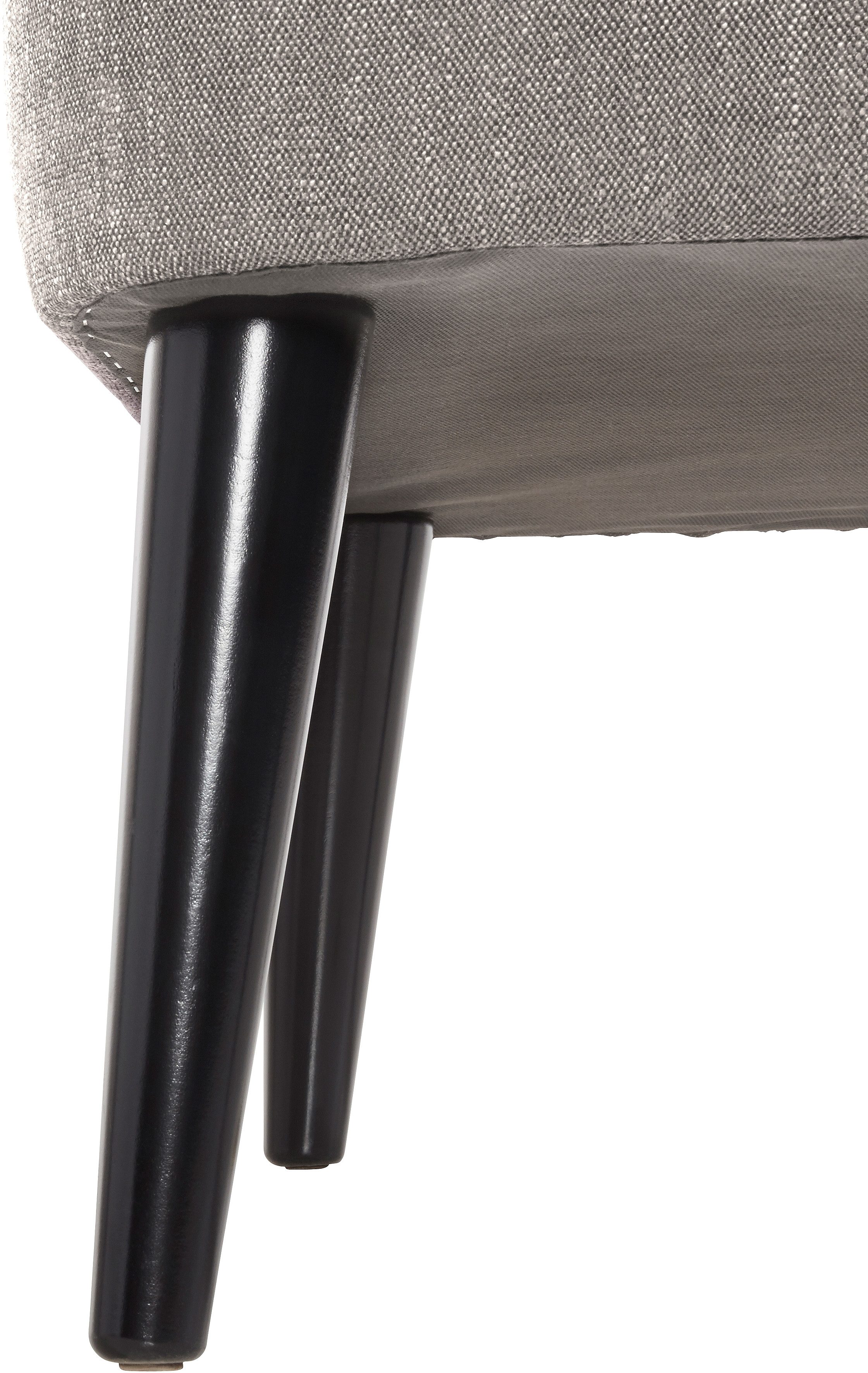 ATLANTIC home collection Cocktailfauteuil JAN met golfvering, massief houten poten