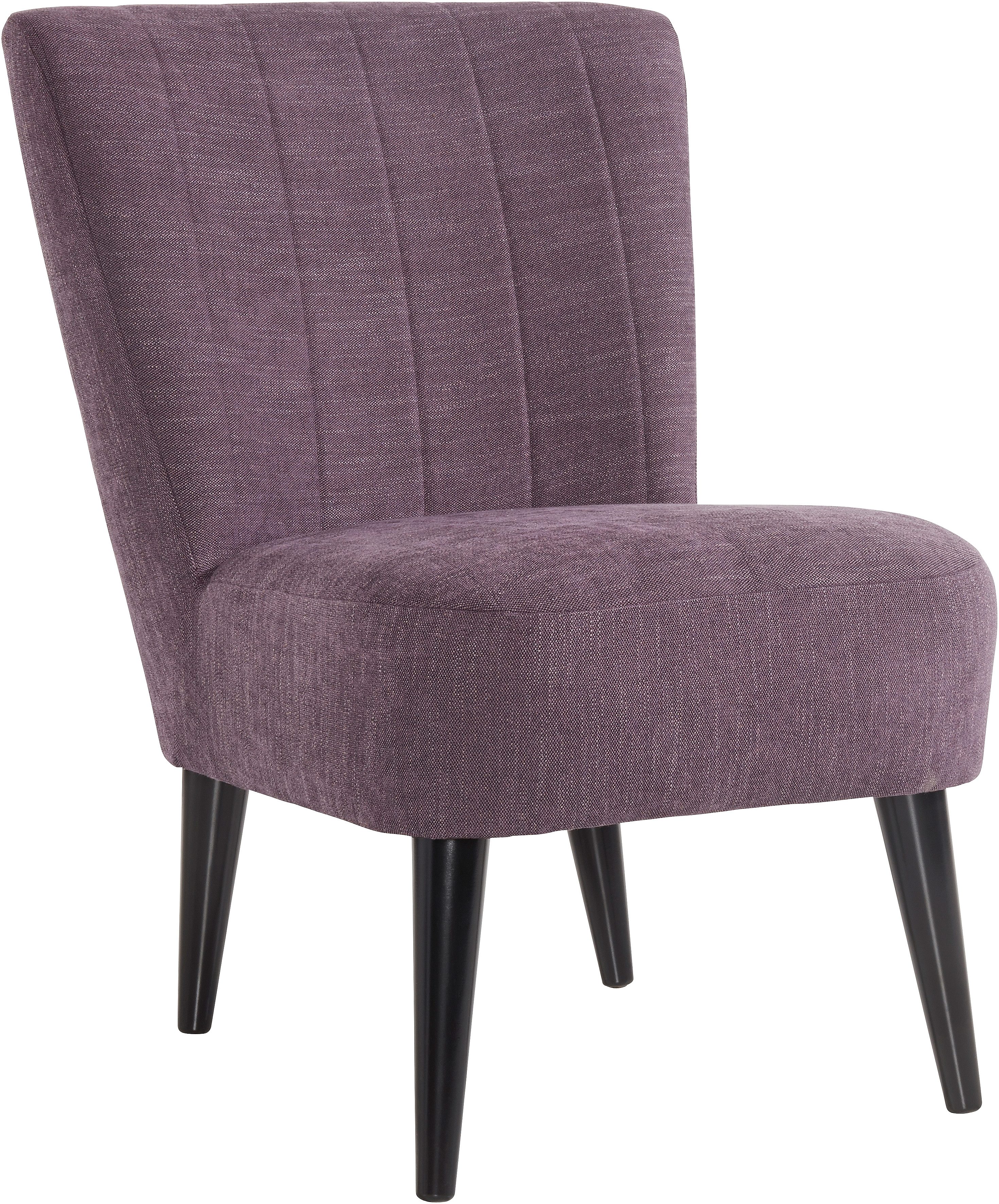 ATLANTIC home collection Cocktailfauteuil JAN met golfvering, massief houten poten