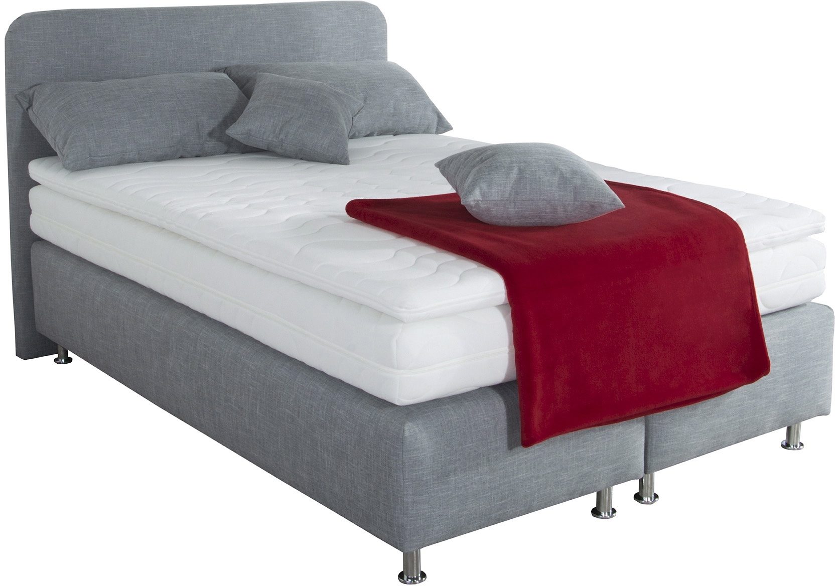 Westfalia Polsterbetten Boxspring incl. koudschuim topper boxsprings grijs