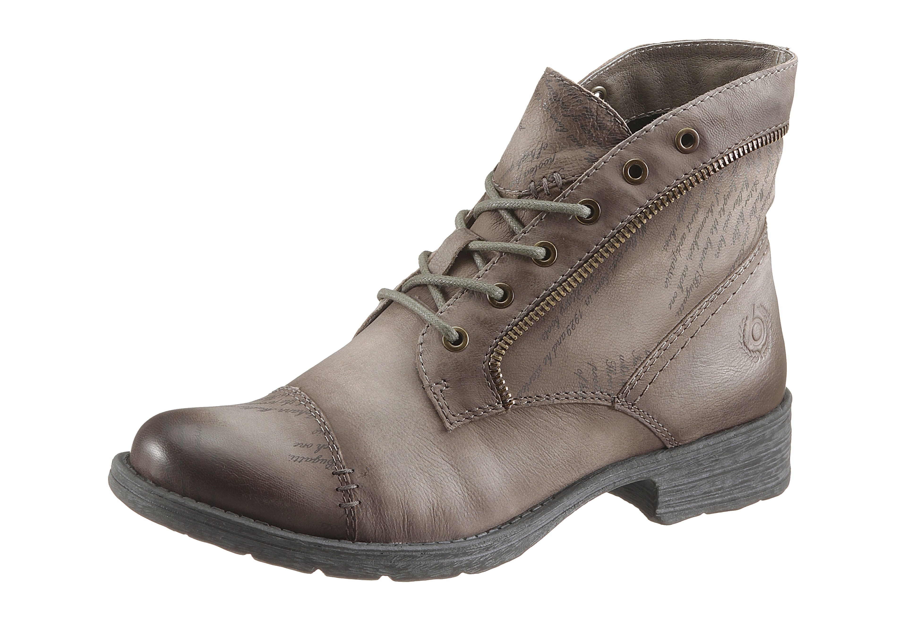 Schoen: BUGATTI Hoge veterschoenen van nubuckleer