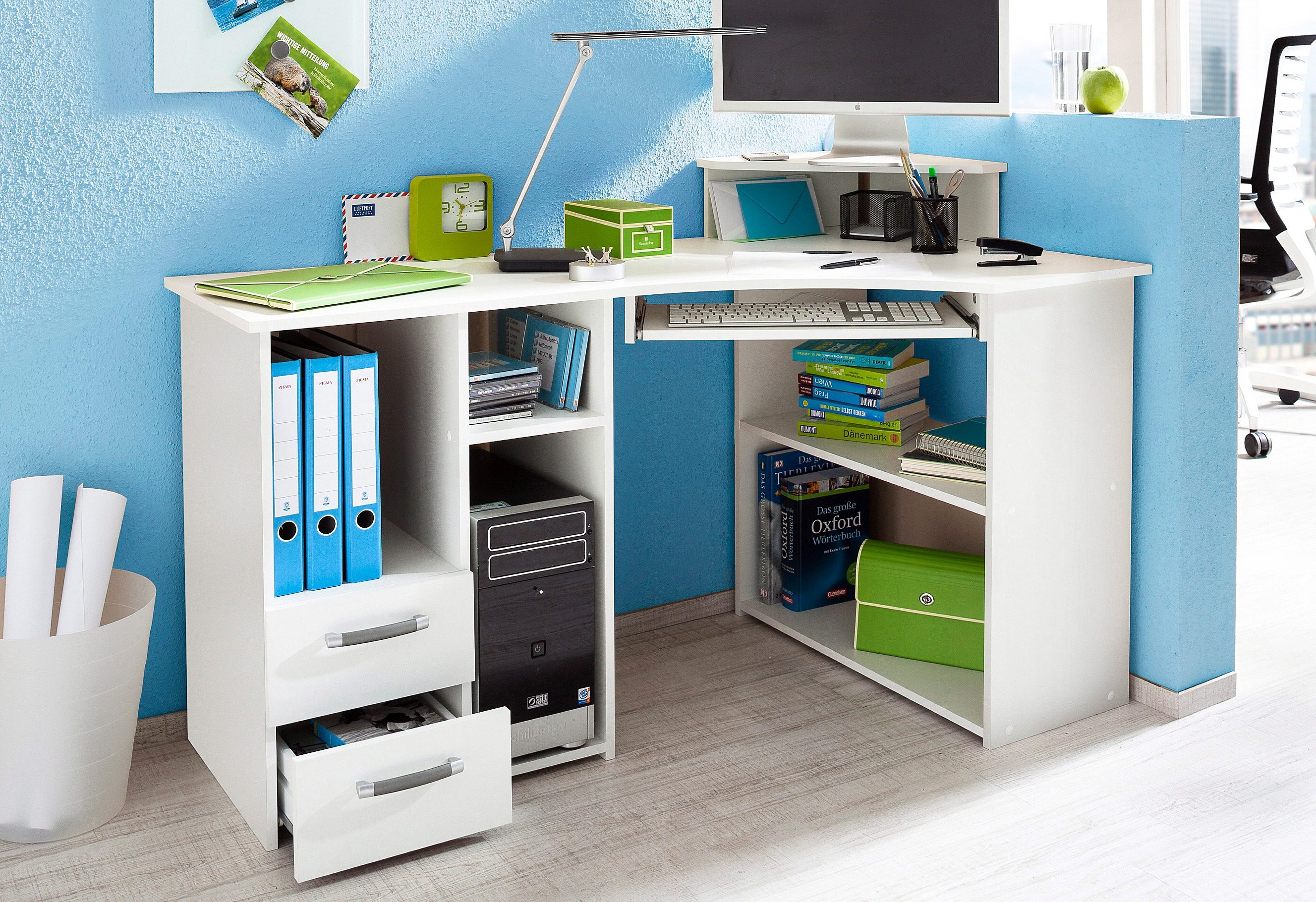 VOGL Möbelfabrik Bureau Sam Breedte 137 cm, met uittrekplank voor het toetsenbord en towervak