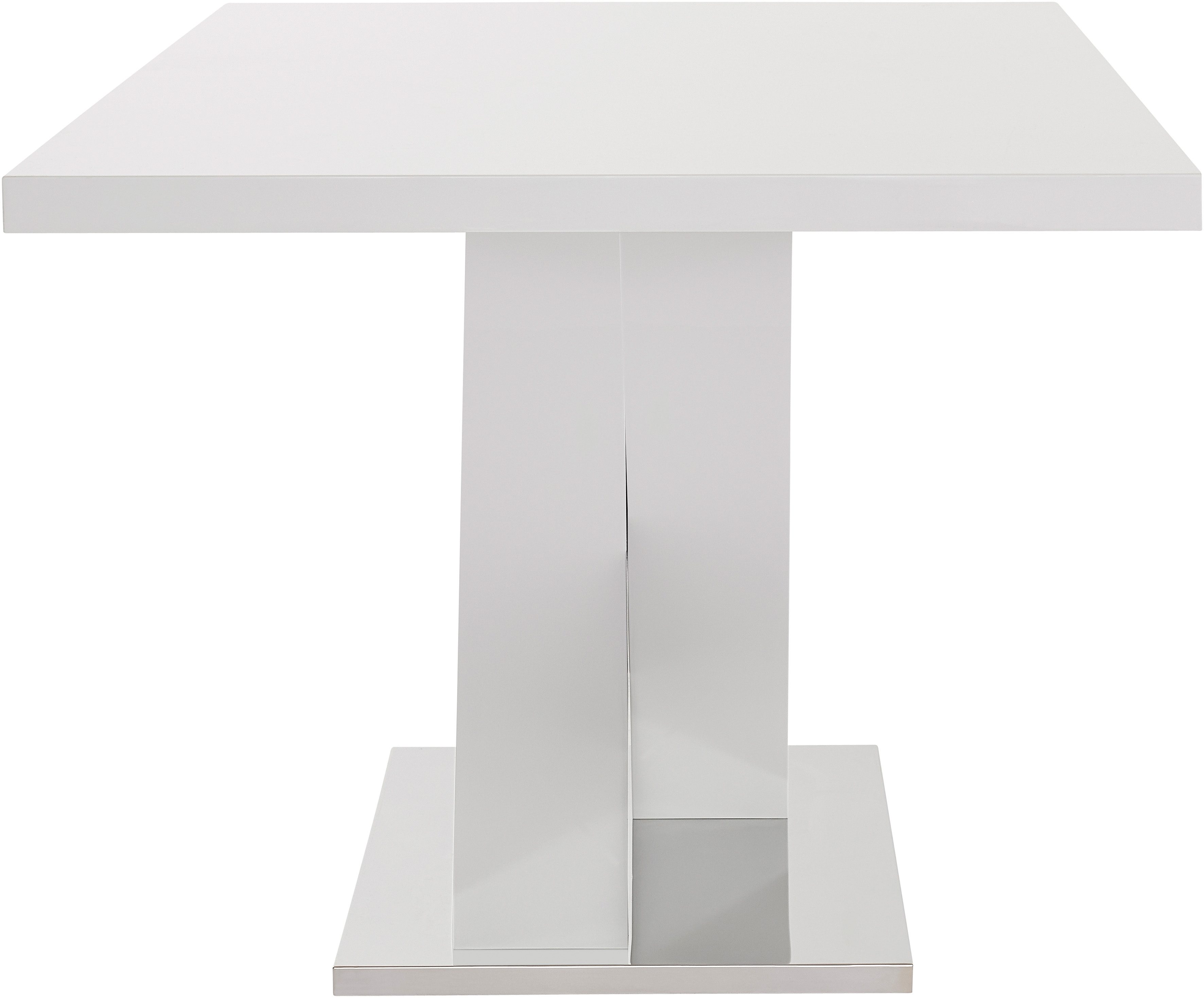INOSIGN Eettafel Ali, TOPSELLER! Modern design Breedte 160 cm, wit hoogglans, bodemplaat van metaal
