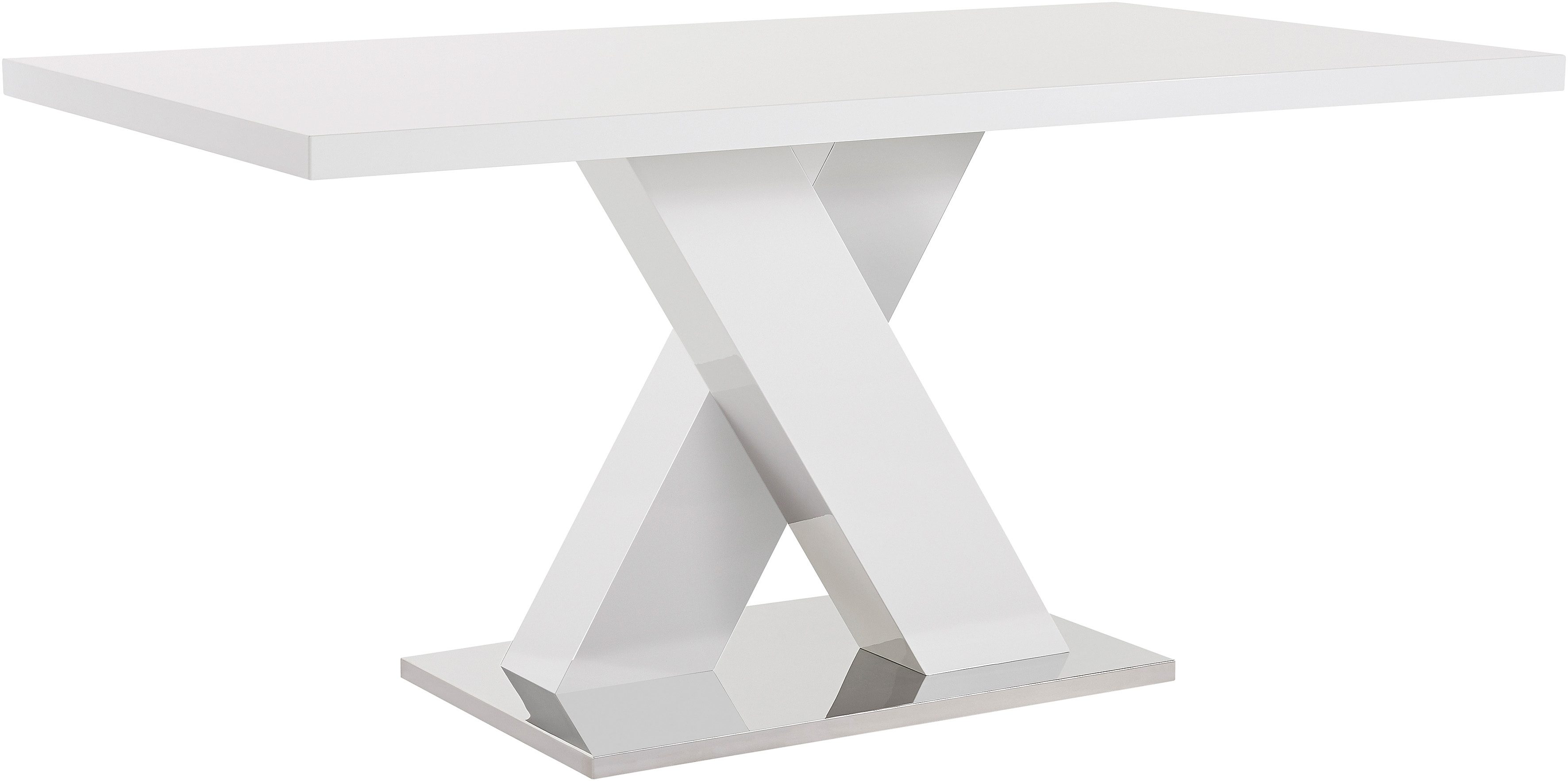 INOSIGN Eettafel Ali, TOPSELLER! Modern design Breedte 160 cm, wit hoogglans, bodemplaat van metaal
