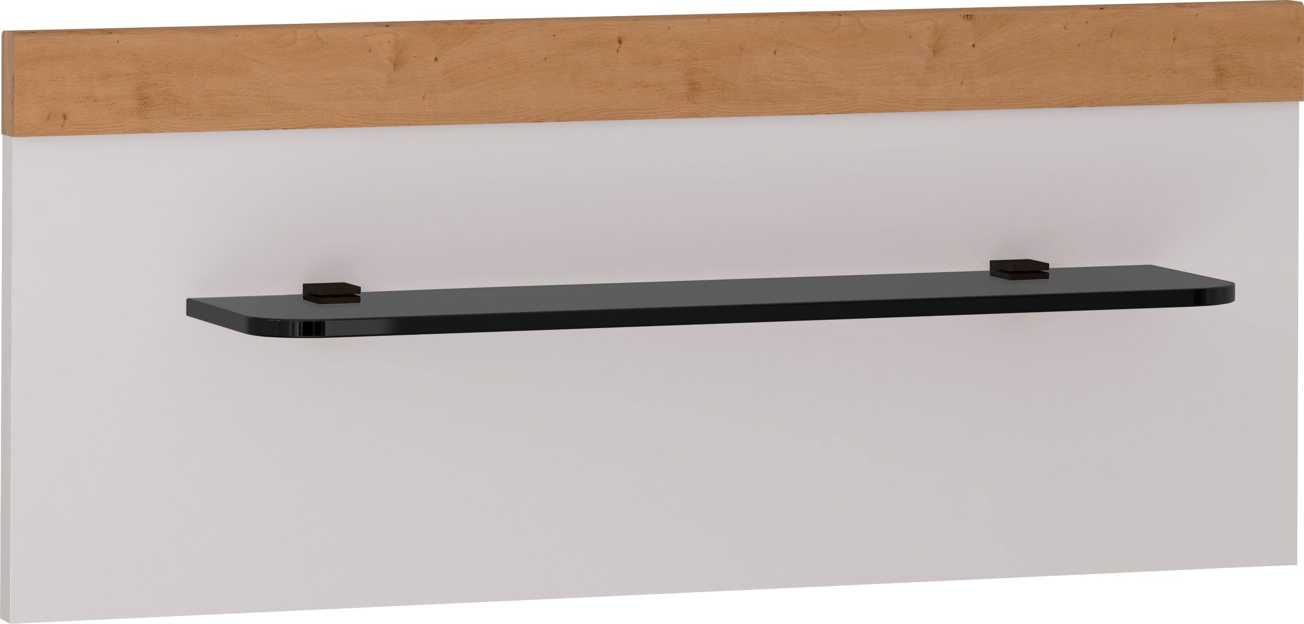 WIEMANN Opzetpaneel Asti met glazen plateau (set van 2) nachtkastjes beige