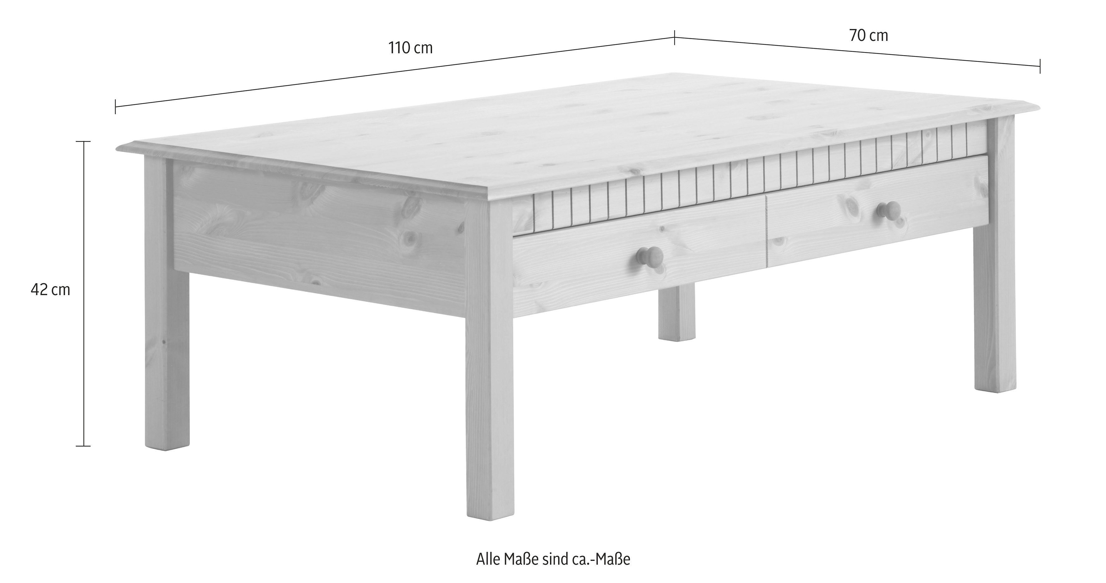 Home affaire Salontafel Lisa, TOPSELLER! met grote lade, breedte 110 cm, landhuisstijl