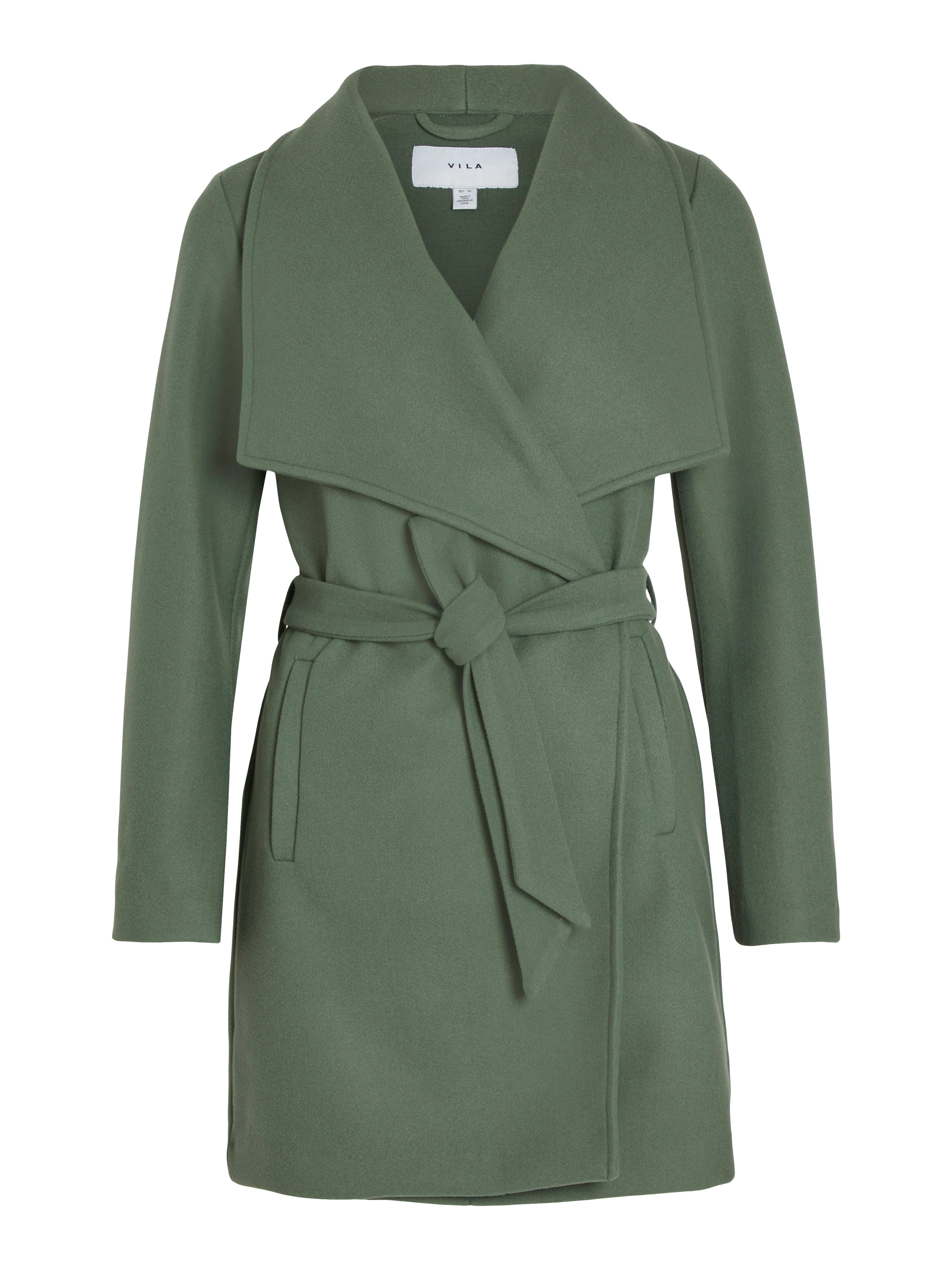 Vila Korte jas VICOOLEY COLLAR BELT COAT - NOOS