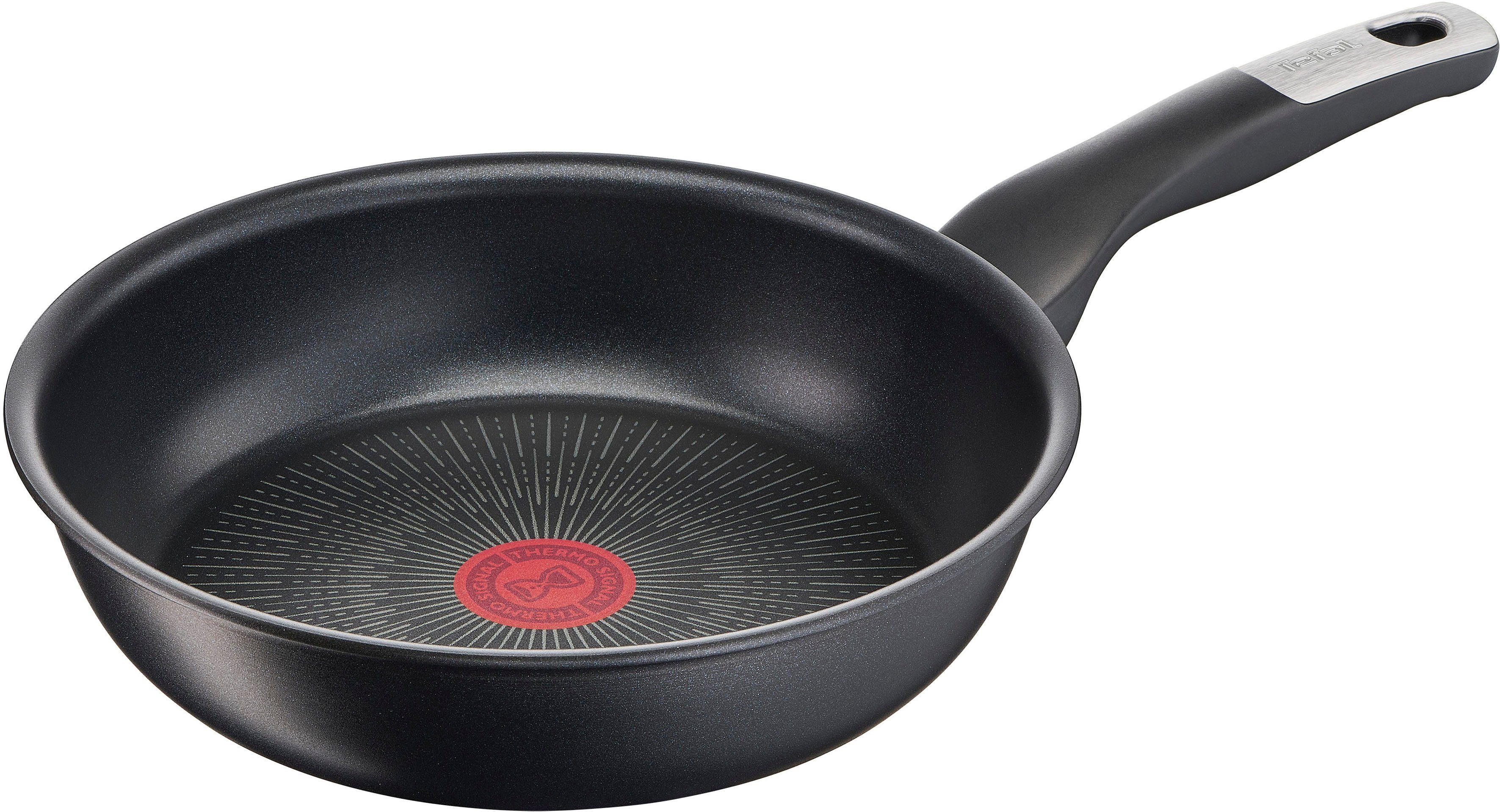 Tefal Koekenpan Unlimited kratzbestendig, inductiepan, temperatuurindicator, gemaakt in frankrijk (1-delig) koekenpannen maat Ø 24 cm x 25,8 cm x
