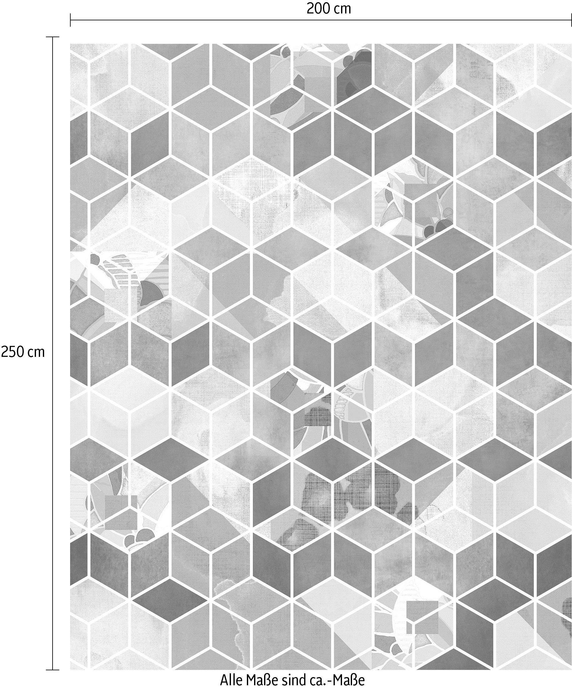 Komar Vliesbehang Digitale print vlies - Geometric Blue - Afmeting 200 x 250 cm (1 stuk)