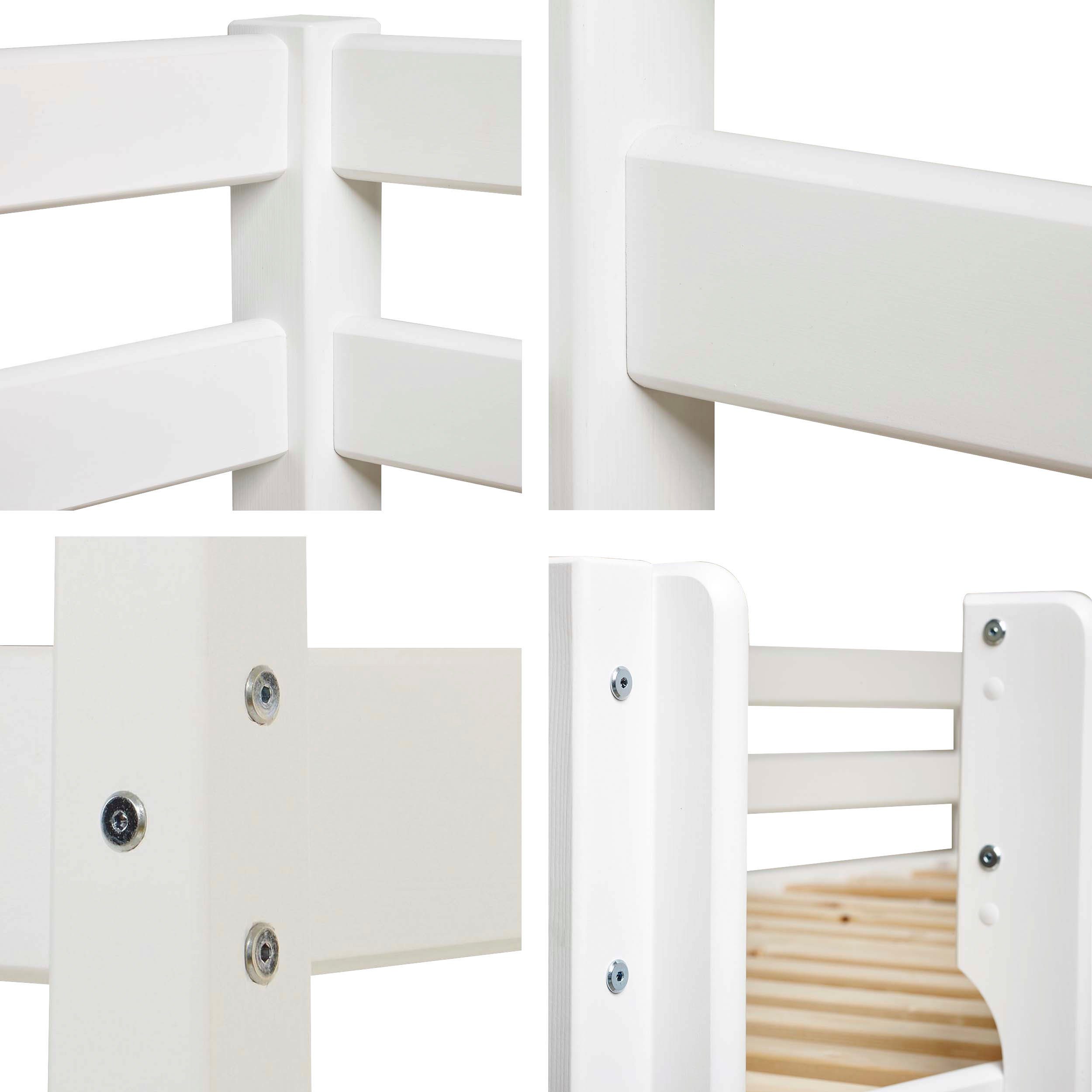 Hoppekids Stapelbed Eco comfort kinderbed 90x200 of 70x160 van massief hout in 4 kleuren