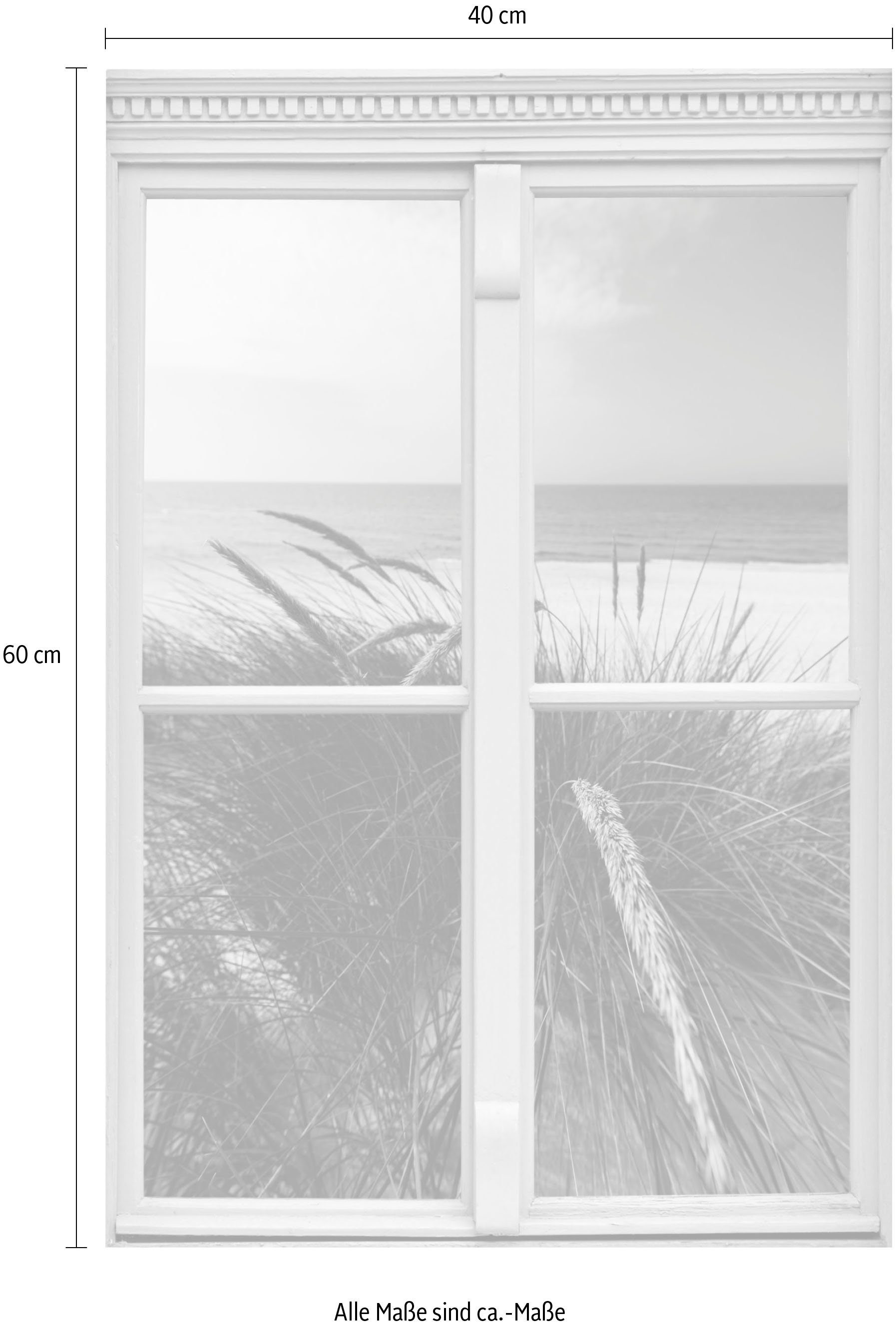 queence Wandfolie Strand Muursticker, muurdecoratie, zelfklevend, 3D, raam