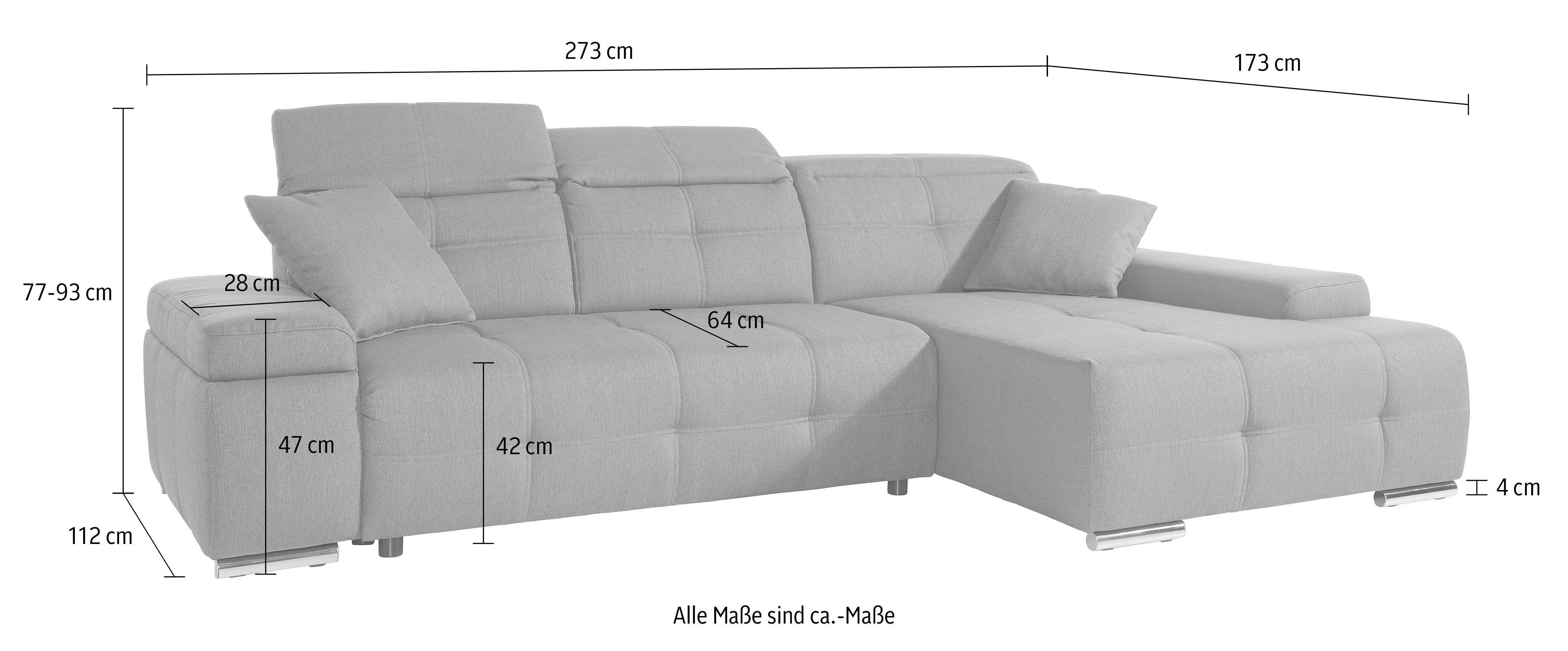 sit&more Hoekbank Mistral L-vorm optioneel met slaapfunctie
