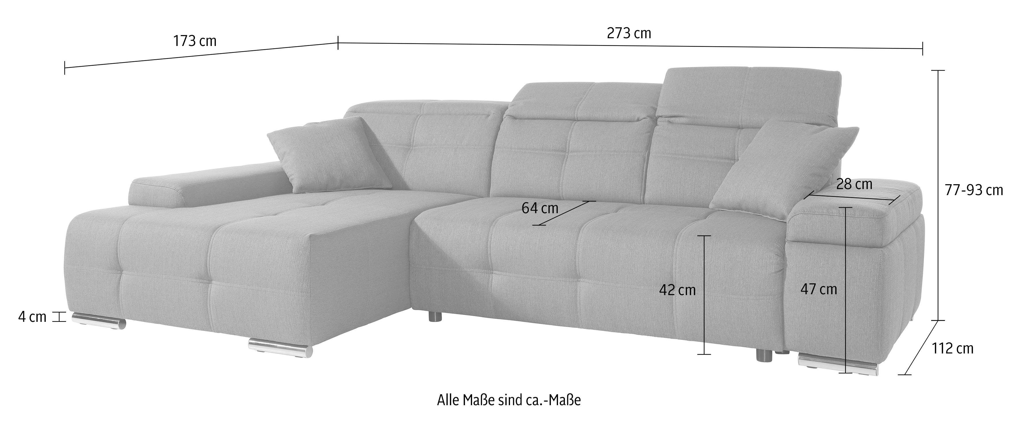 sit&more Hoekbank Mistral L-vorm optioneel met slaapfunctie