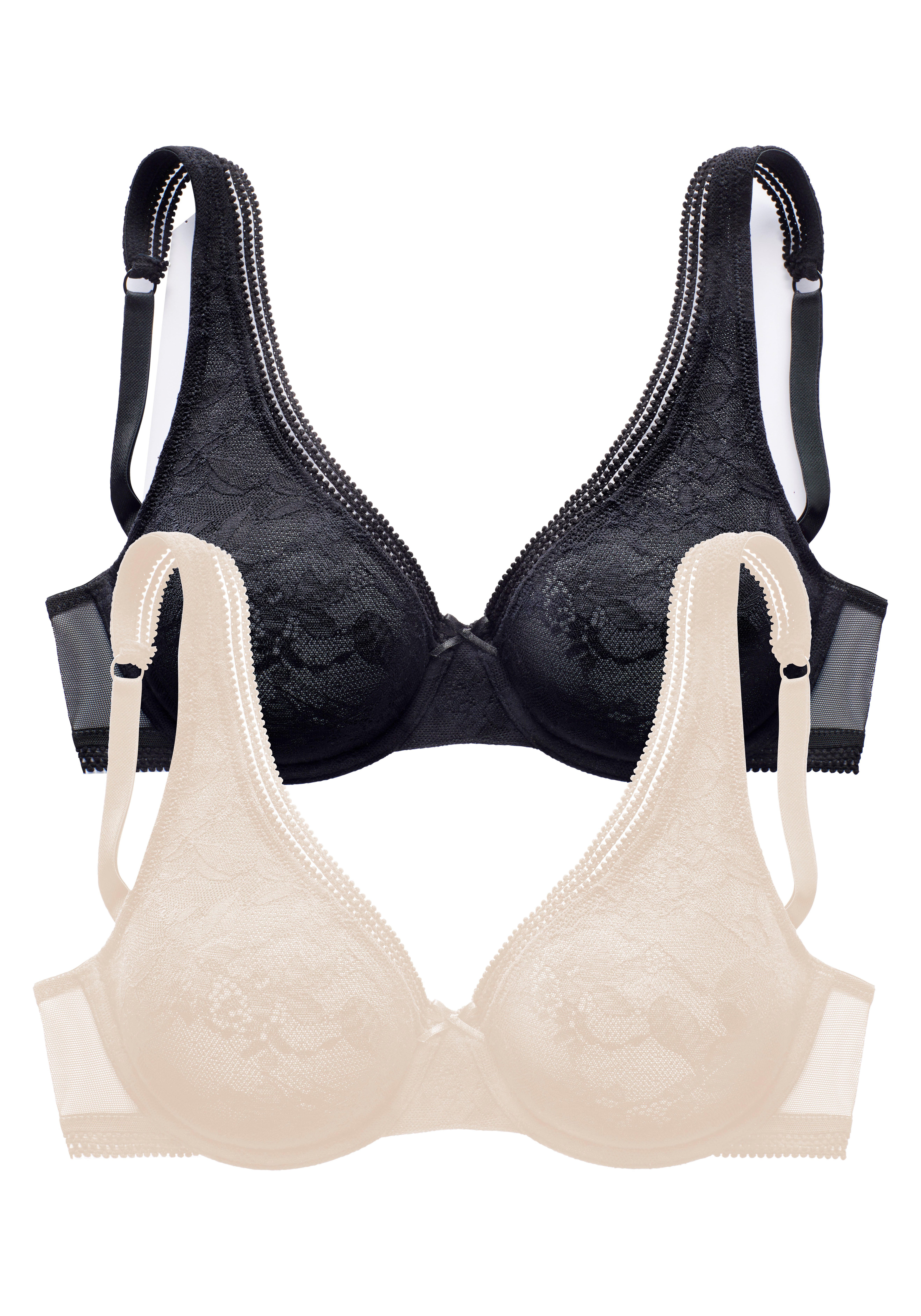 Petite fleur T-shirt-bh met beugel in voordelige dubbele verpakking (Set van 2)