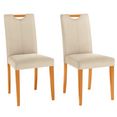 home affaire stoel stuhlparade in twee verschillende stofkwaliteiten, in verschillende kleurvarianten, zithoogte 46 cm (set, 2 stuks) beige