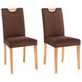 home affaire stoel stuhlparade in twee verschillende stofkwaliteiten, in verschillende kleurvarianten, zithoogte 46 cm (set, 2 stuks) bruin