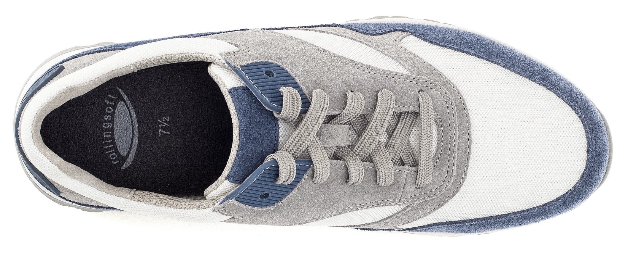 Gabor Rollingsoft Sneakers met sleehak , vrijetijdsschoen, lage schoen, veterschoen met verwisselbaar voetbed, breedte g