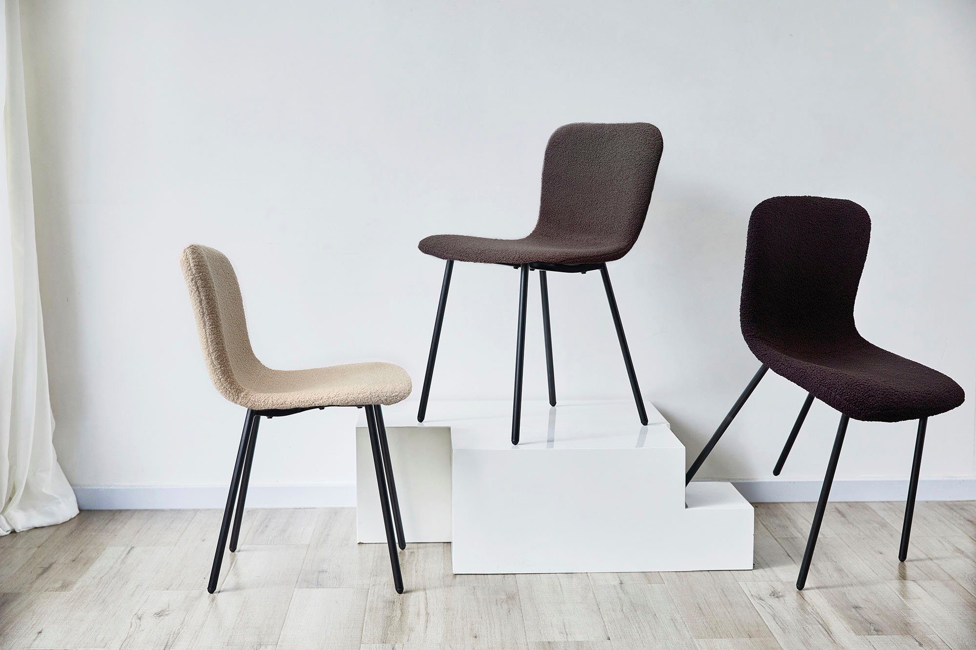 SalesFever Stoel met 4 poten ergonomisch gevormde zitting en rugleuning (set, 4 stuks)