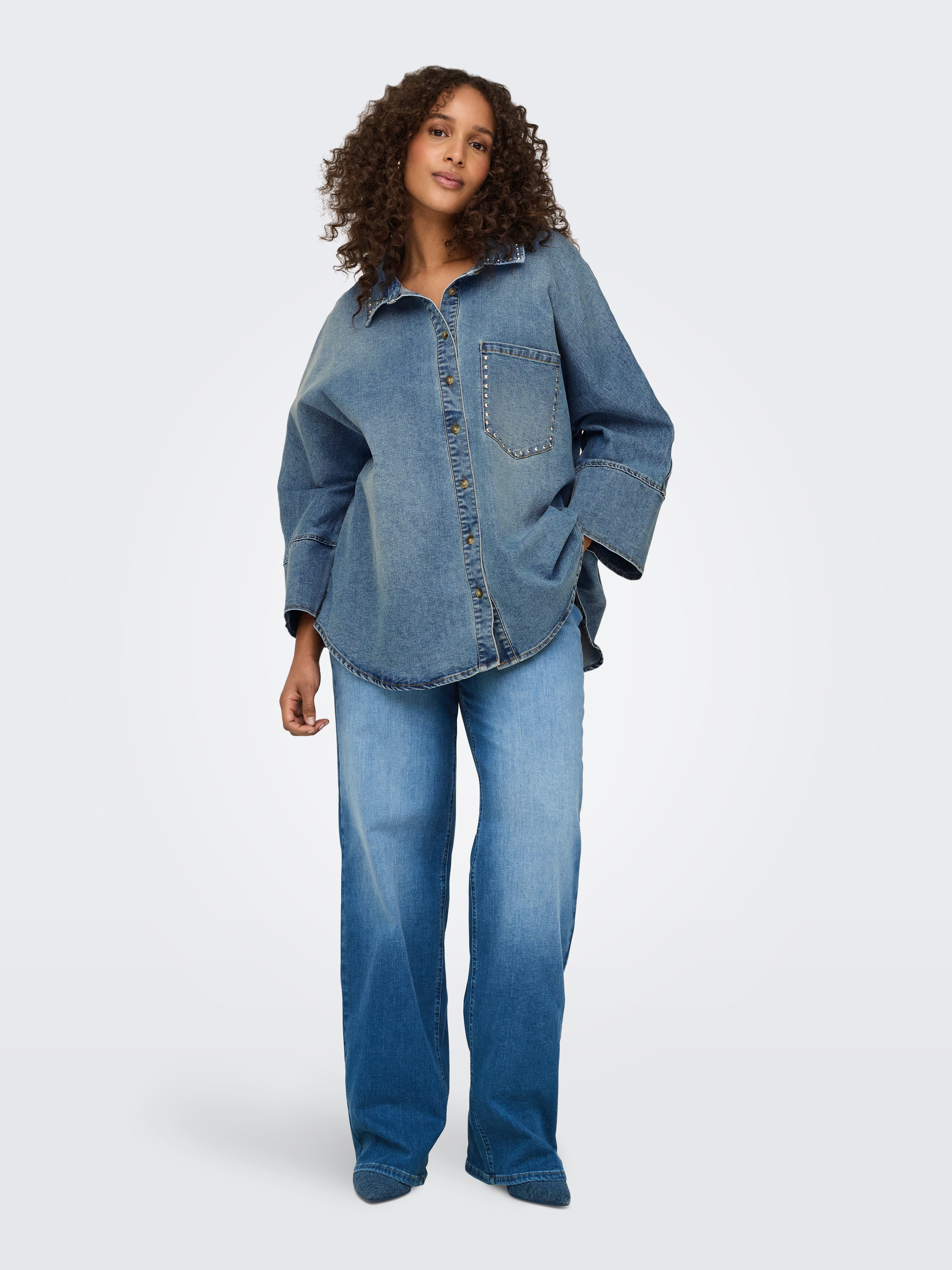 ONLY CARMAKOMA High-waist jeans CARWILLY HW WIDE DNM REA12187 NOOS