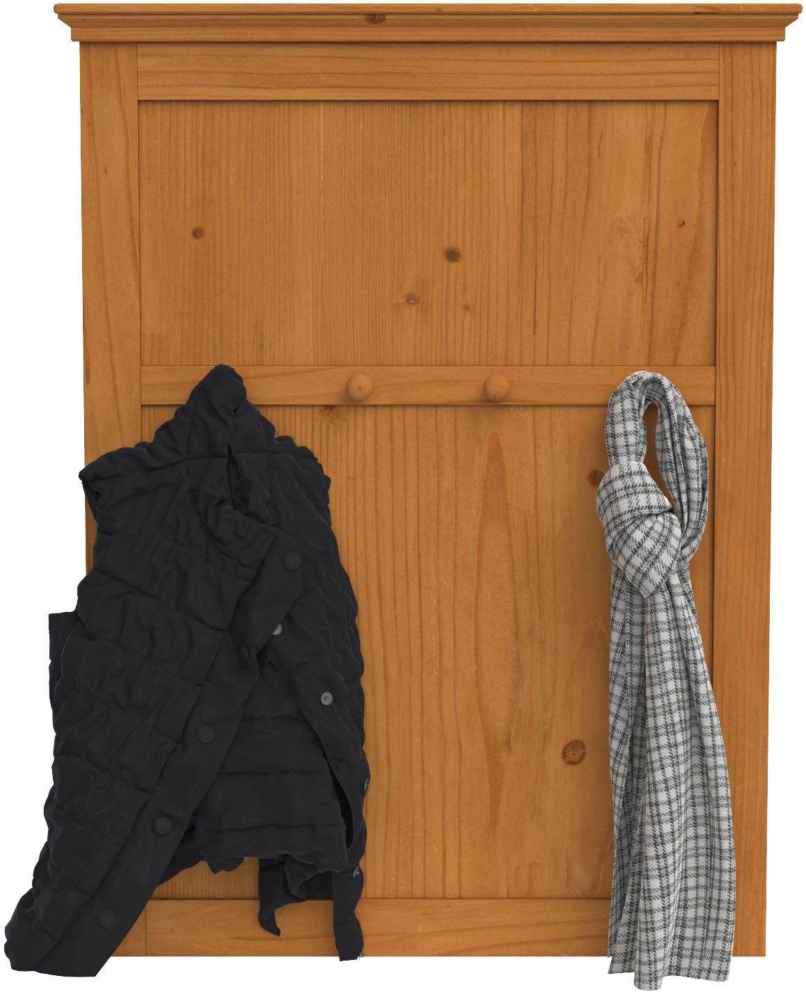 Home affaire Kapstokpaneel Selma uit massief grenenhout, hoogte 105 cm, breedte 80 cm
