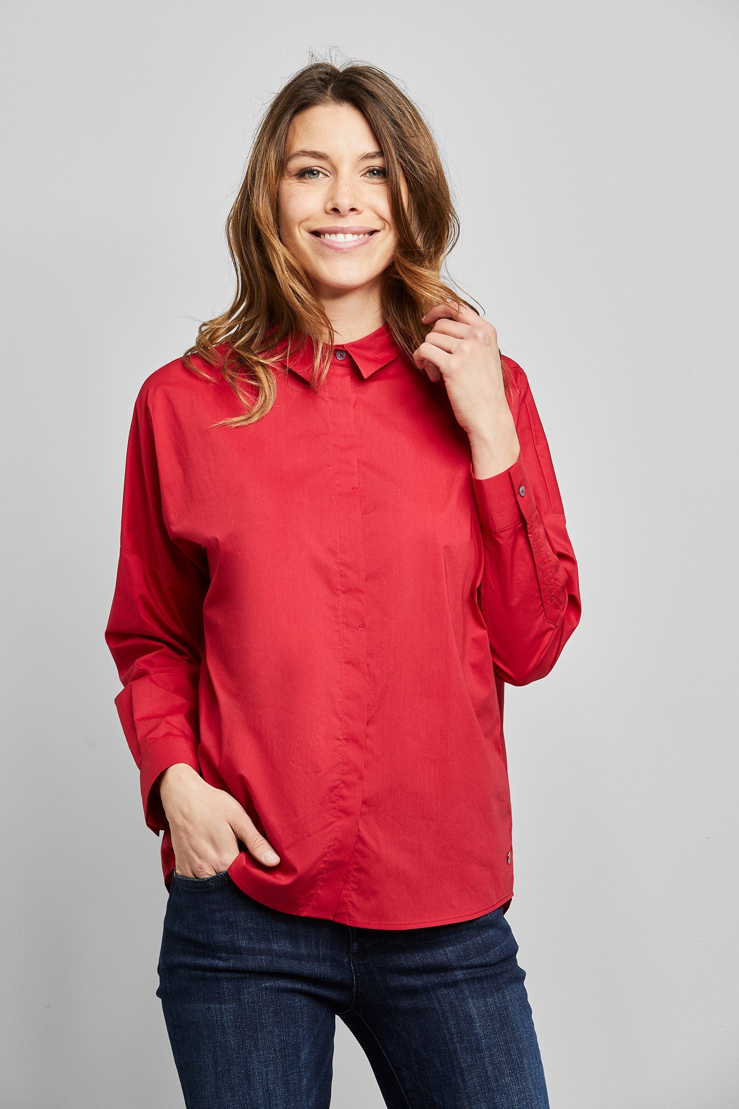 Bugatti Blouse met lange mouwen in mooie rode kleur