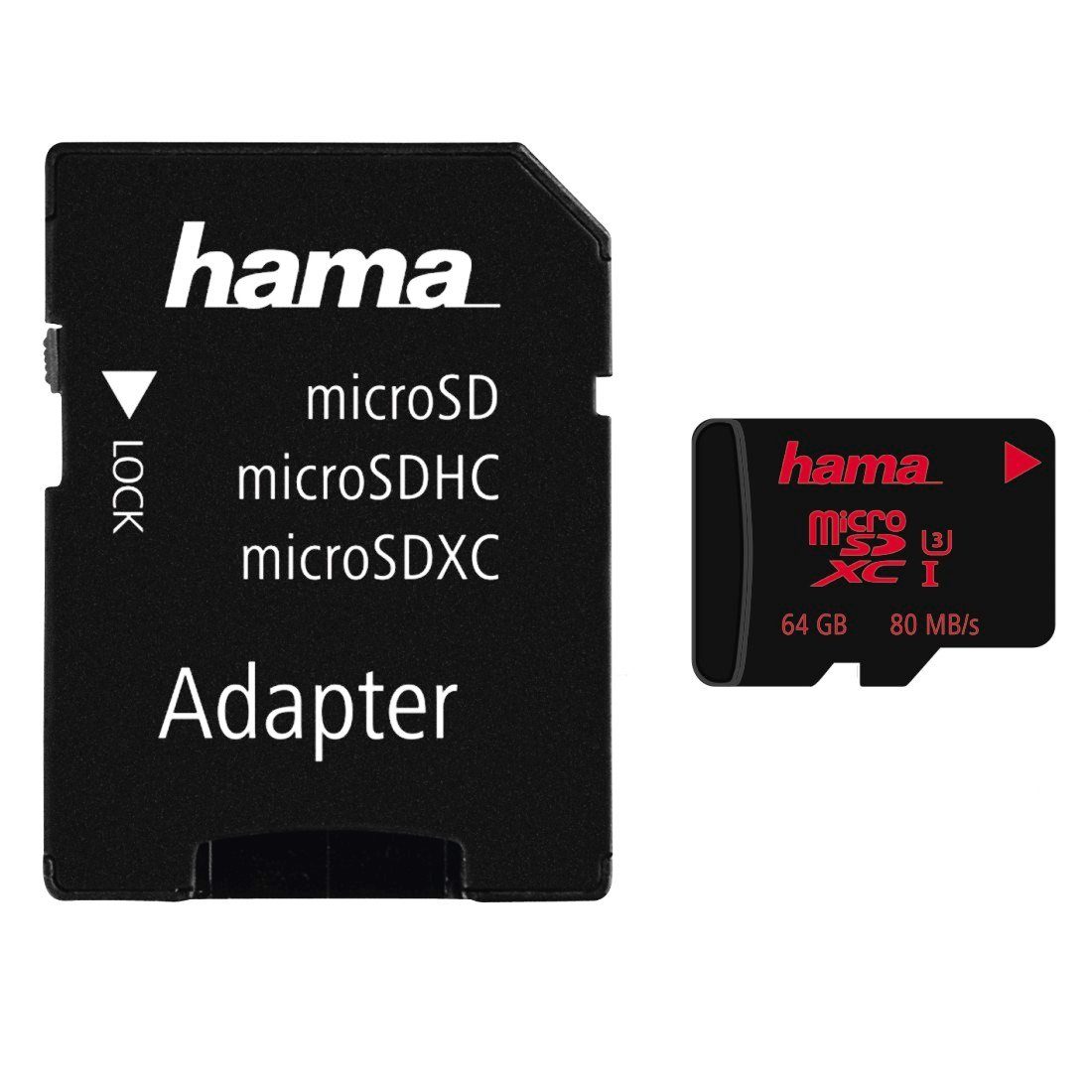 Hama Geheugenkaart microSDXC 64 GB UHS Speed Class 3 UHS-I80 MB/s incl. Adapter op SD-kaart