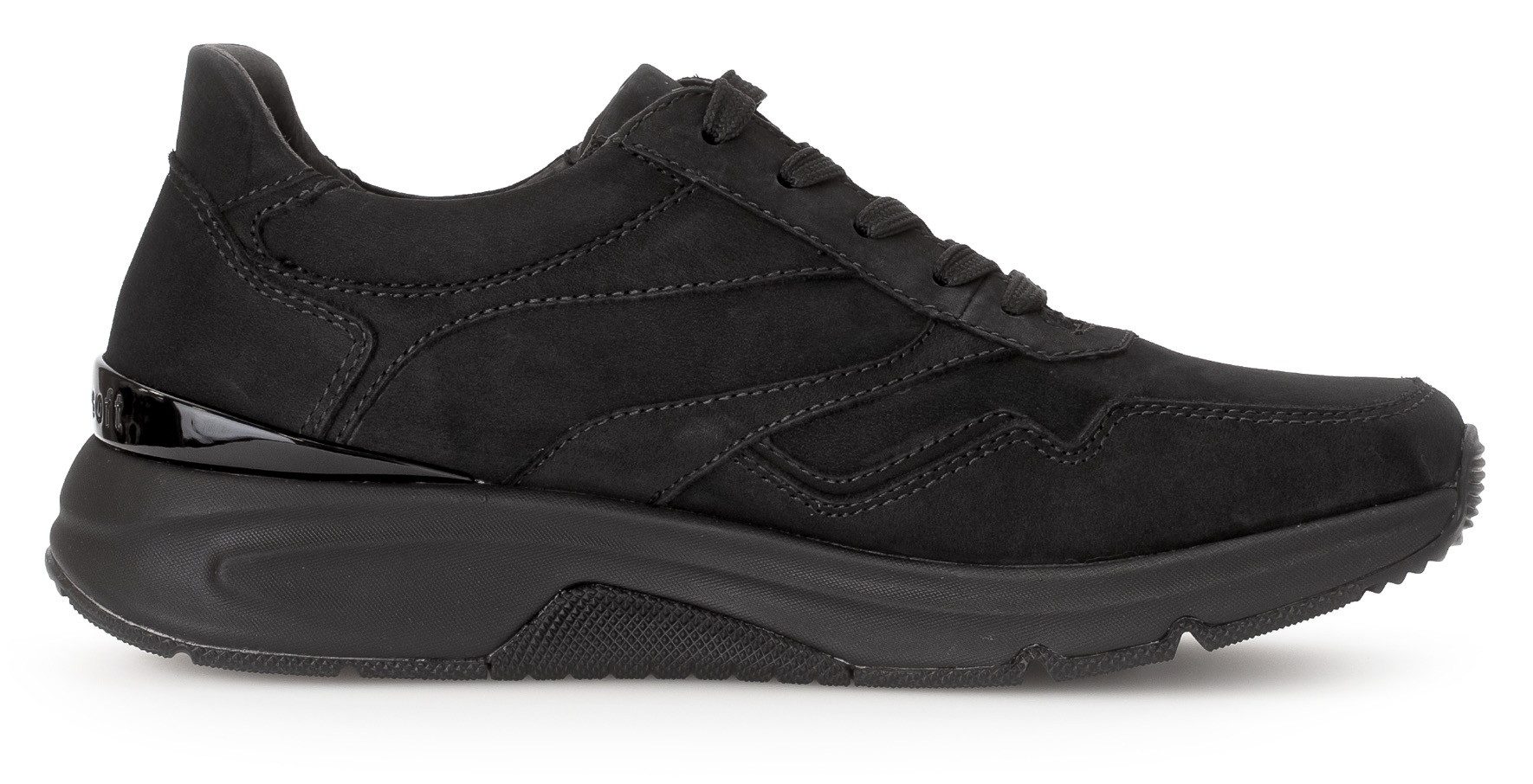 Gabor Rollingsoft Sneakers met sleehak vrijetijdsschoen, lage schoen, veterschoen, logo op de hiel