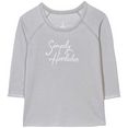 herrlicher sweater angelika met logo-statement-borduursel "simply herrlicher" grijs