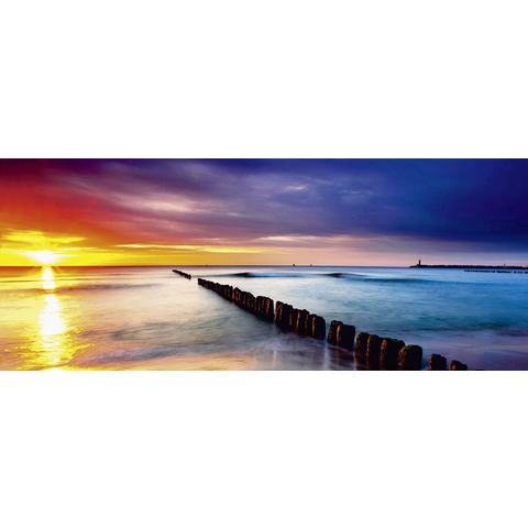 HOME AFFAIRE glazen artprint TTstudio: Oostzee met mooie zonsopkomst, 125x50 cm
