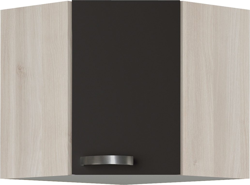 OPTIFIT Hangend hoekkastje Faro , met metalen greep, breedte 60x60 cm hangkasten grijs