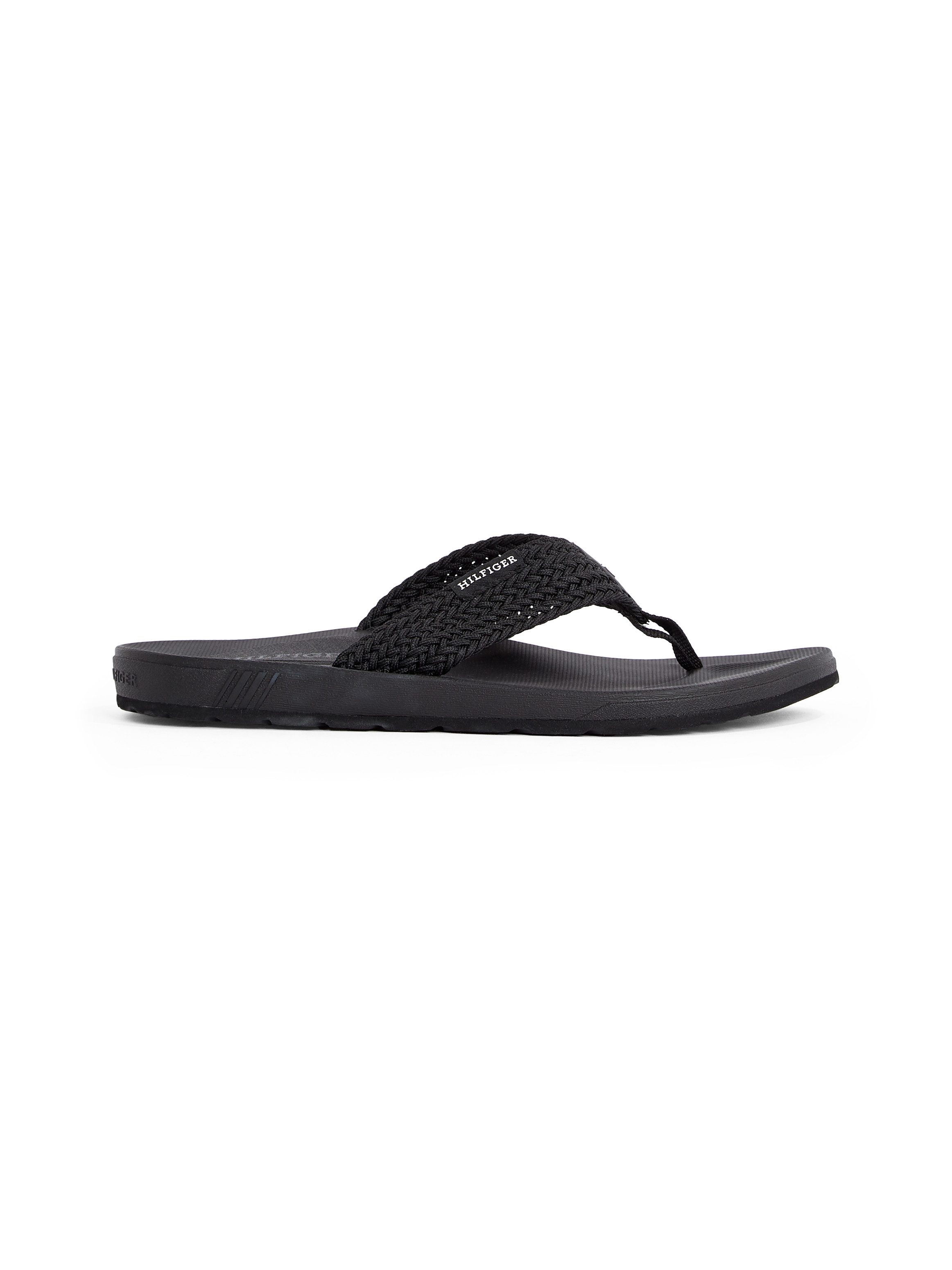 Tommy Hilfiger Teenslippers MOLDED HILFIGER WEB BEACH SANDAL , zomer schoen, flats, strand schoen met zij logo-opdruk