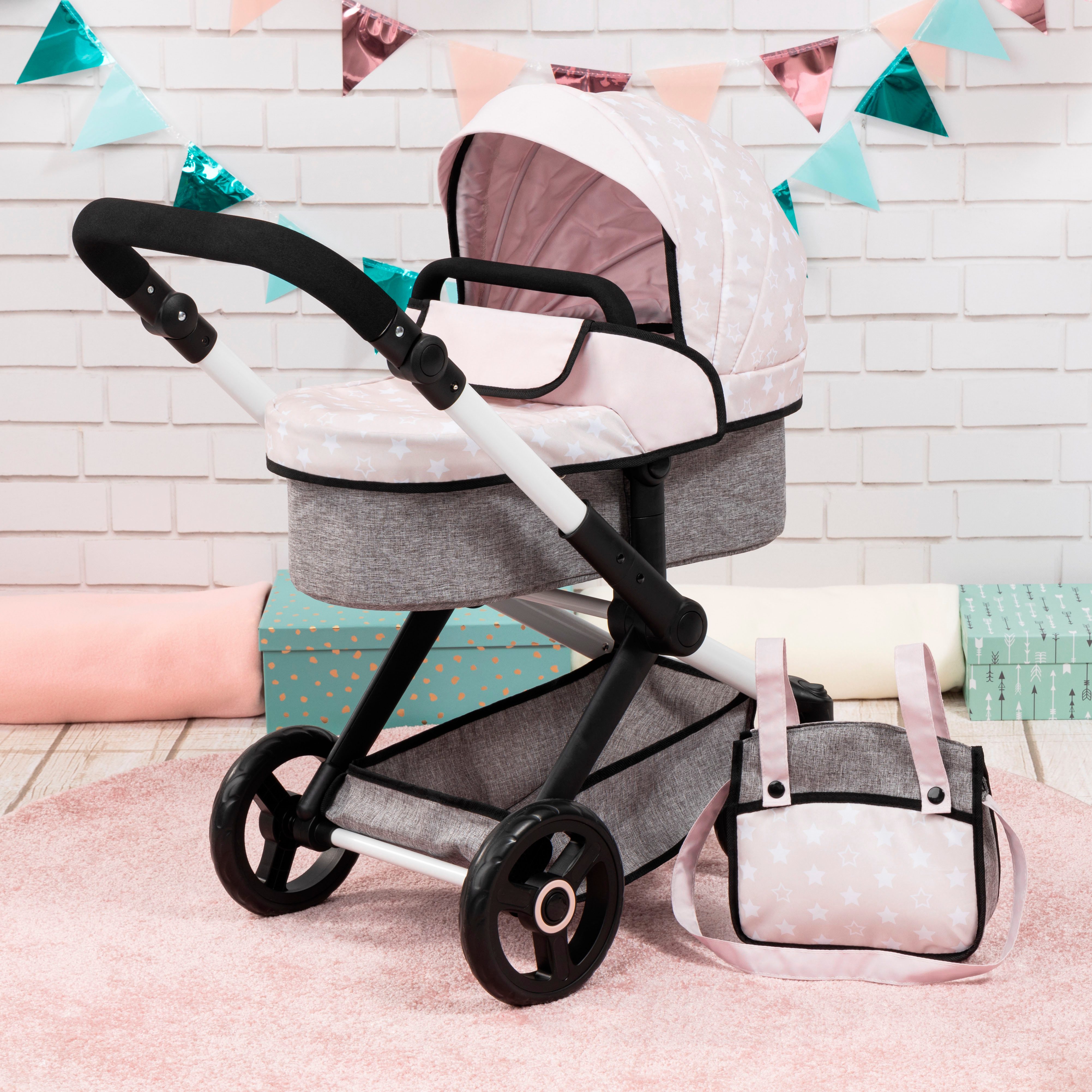 Bayer Combi-poppenwagen Xeo, beige sterretjes