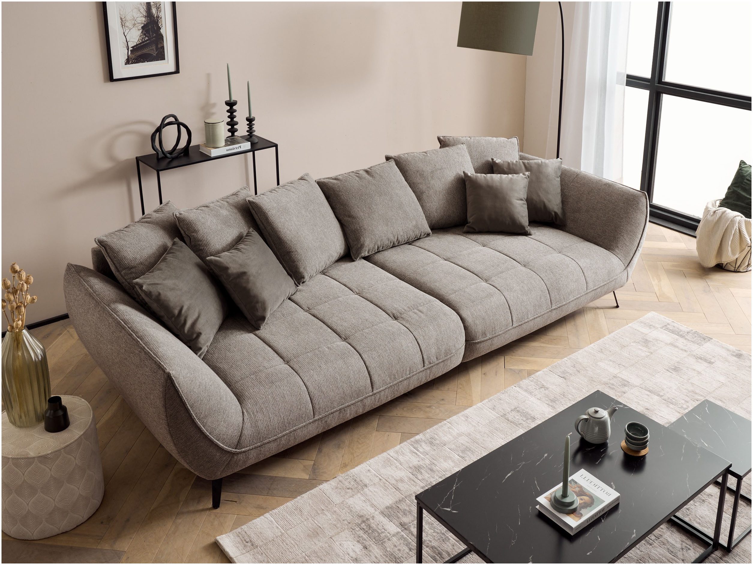 exxpo - sofa fashion Megabank Triton incl. 10-delig kussen set, gezellige megasofa, veel ruimte om te ontspannen (2-delig)