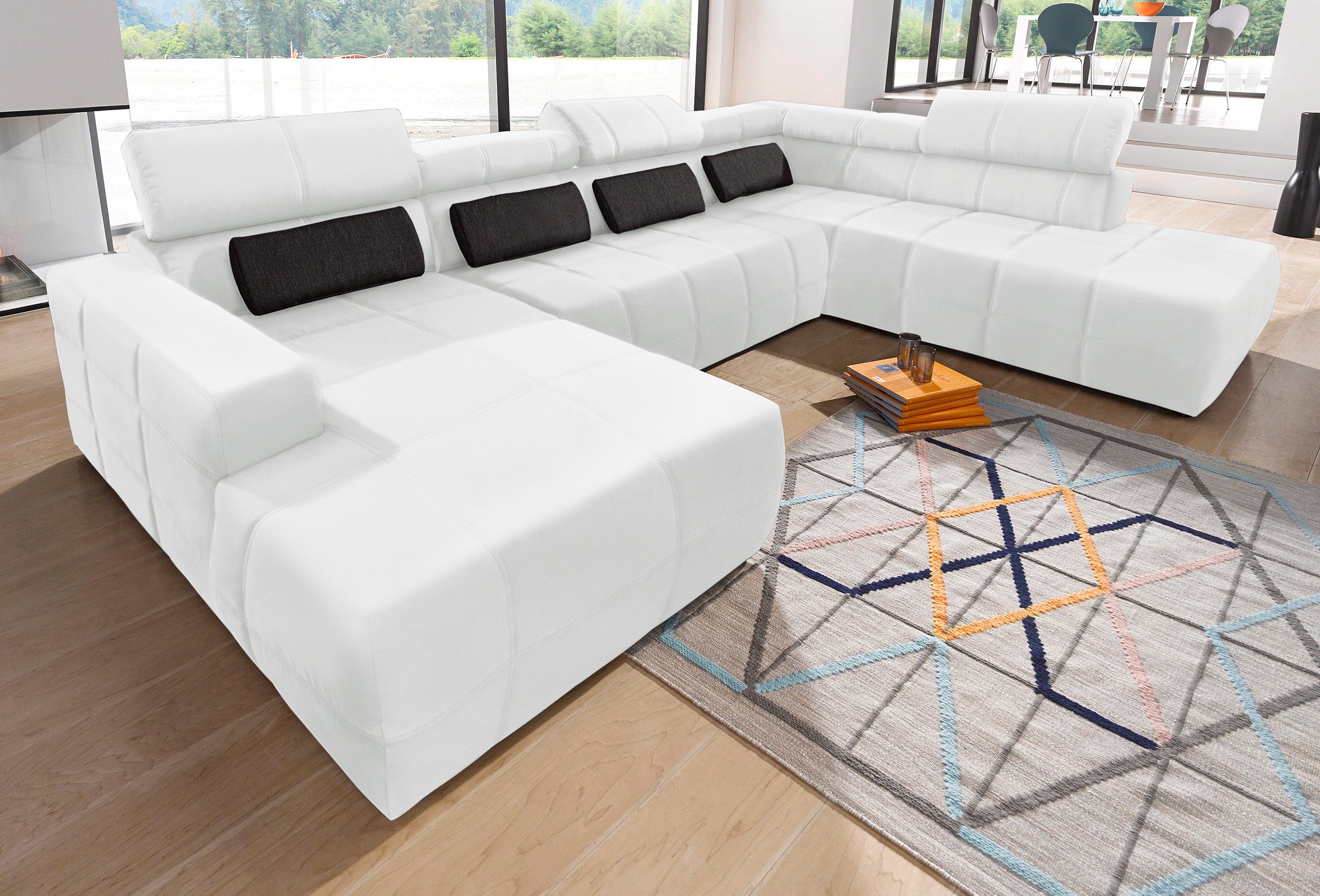 DOMO collection Zithoek Brandon Sitzbelastung 140 kg, mit Nierenkissen, U-Form met hoofdsteunverstelling, optionele zitdiepteverstelling, u-vorm