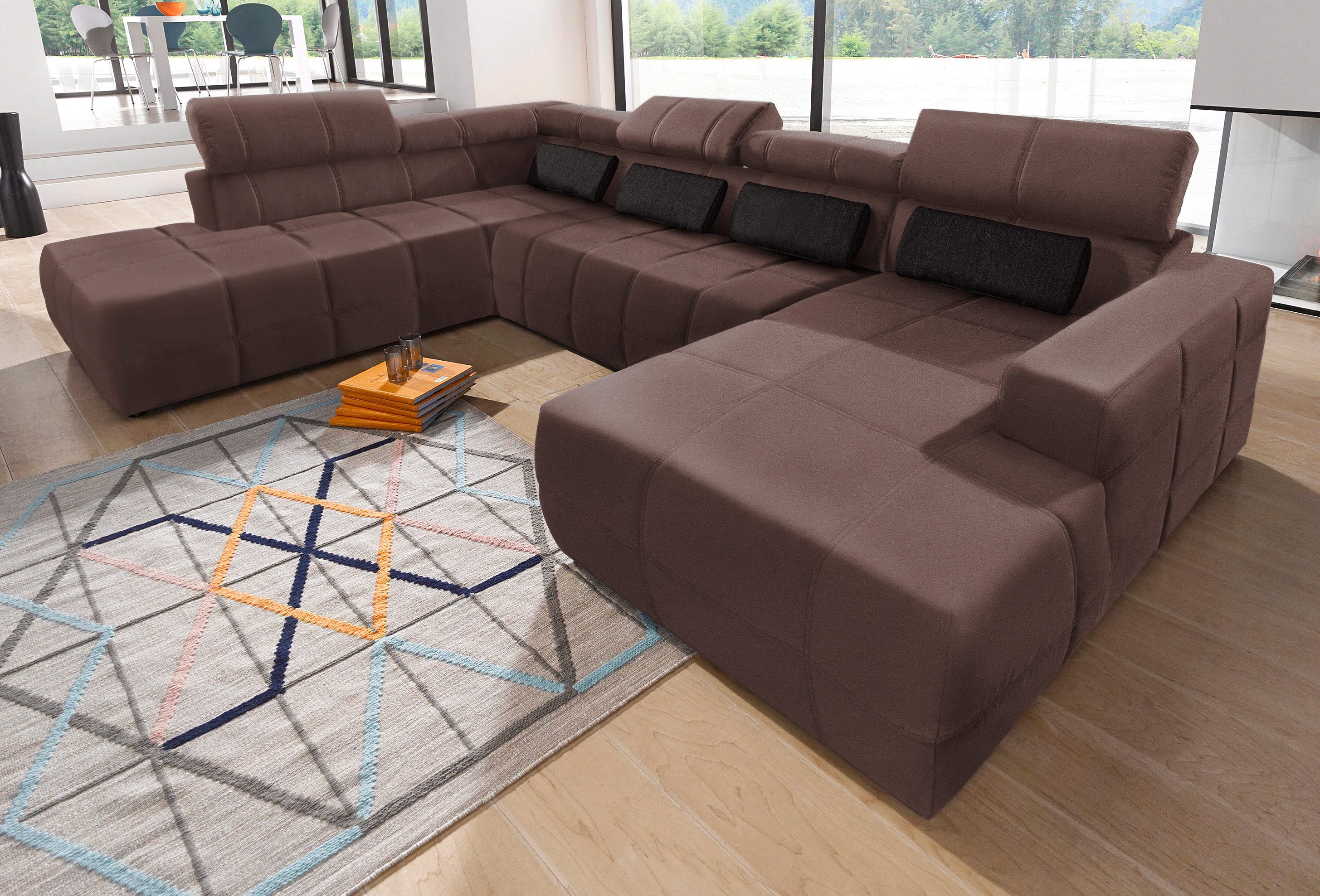 DOMO collection Zithoek Brandon veel bekledingssoorten, ook in cord en leer, incl. nierenkussen