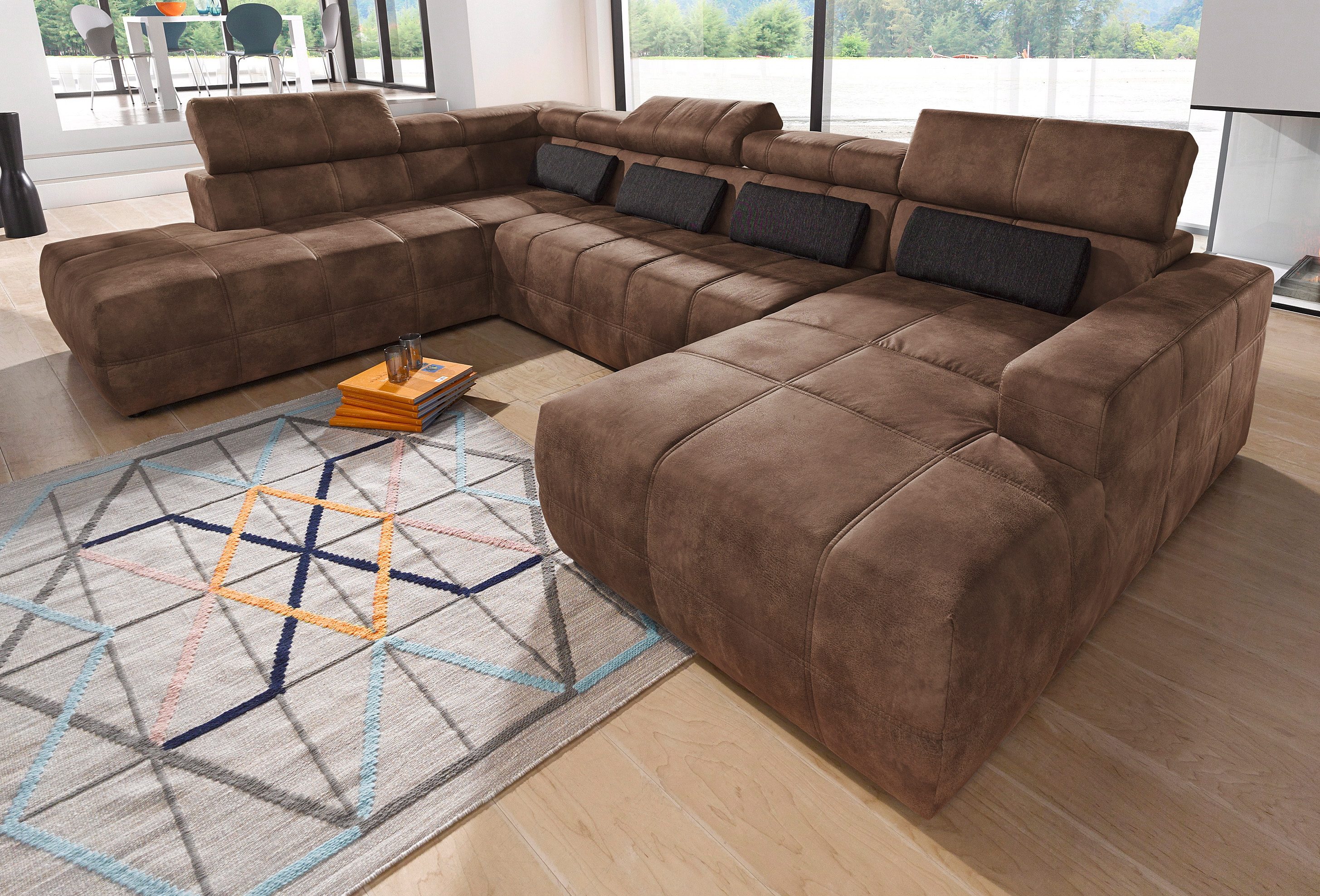 DOMO collection Zithoek Brandon, keuze met zitdiepteverstelling, inclusief lendensteun met hoofdsteunverstelling, optionele zitdiepteverstelling, u-vorm