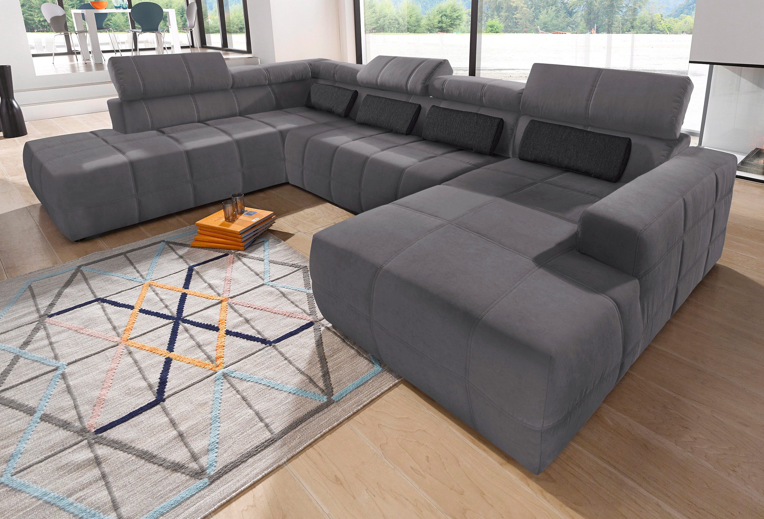 DOMO collection Zithoek Brandon, keuze met zitdiepteverstelling, inclusief lendensteun met hoofdsteunverstelling, optionele zitdiepteverstelling, u-vorm