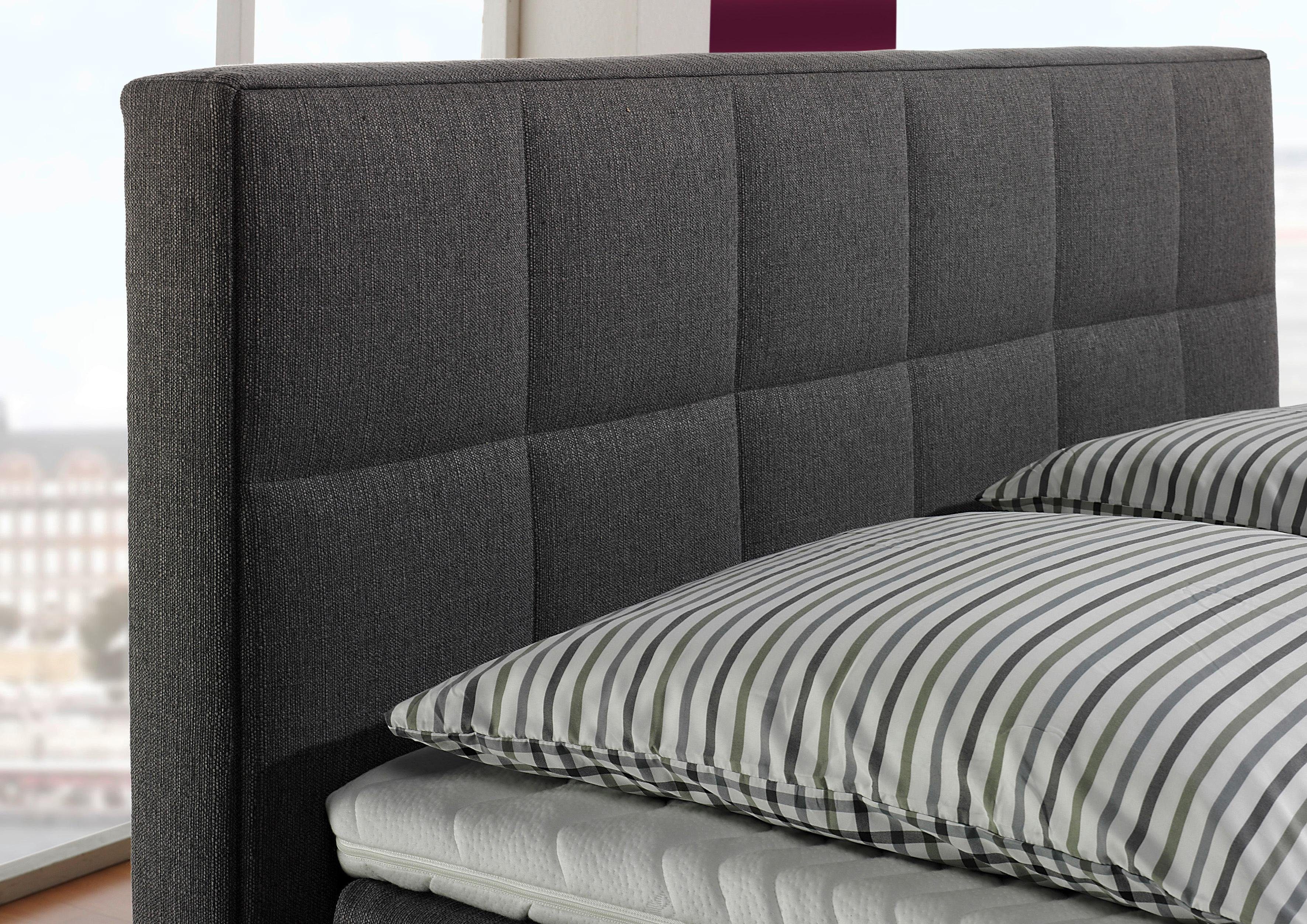 INOSIGN Boxspring Casano met fijne stiksels, in 3 matrassoorten, 2 hardheden en 5 kleuren