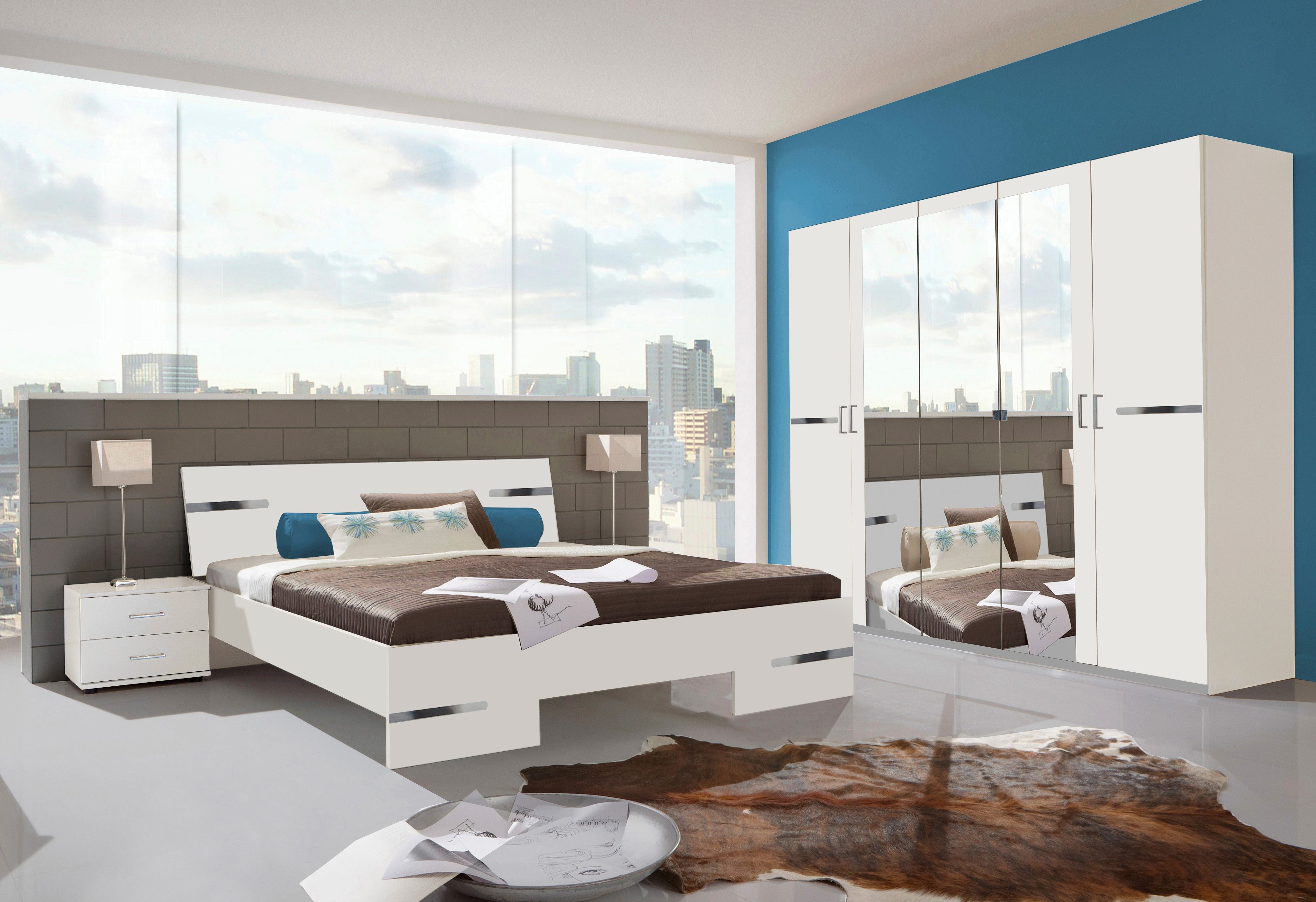 Wimex Futonbed Anna, Bed Made in Germany met chroomkleurige details in hoofd- en voetdeel, 3 breedtes om uit te kiezen