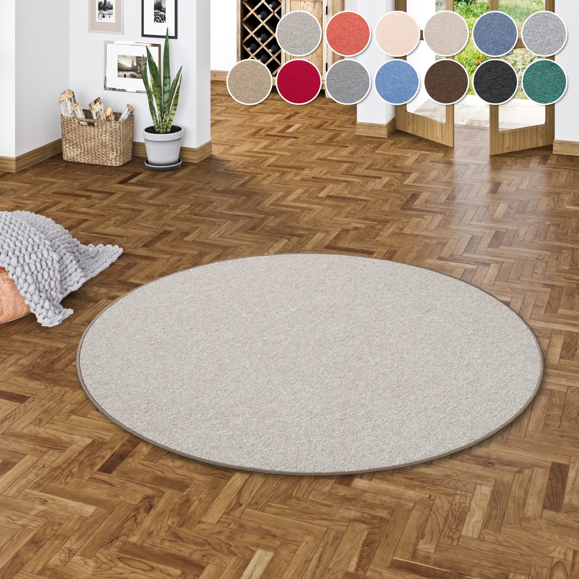 my home Vloerkleed Fortis Effen kleuren, lussen, geketteld, slijtvast, woonkamer moderne vloerkleden bruin