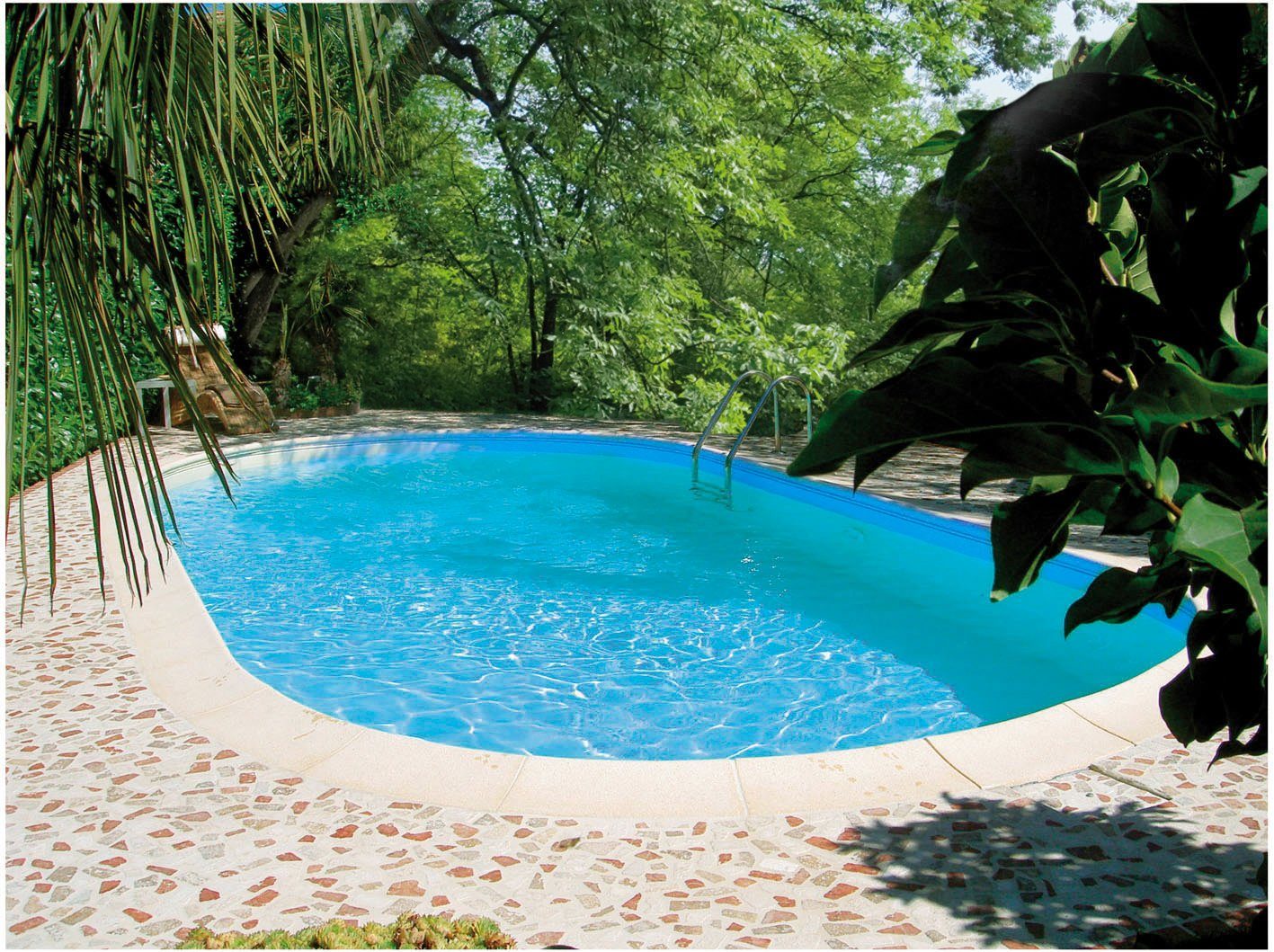 Otto - Clear Pool CLEAR POOL set: Ovaal zwembad Premium Tahiti , 6-delig, 150 cm diepte