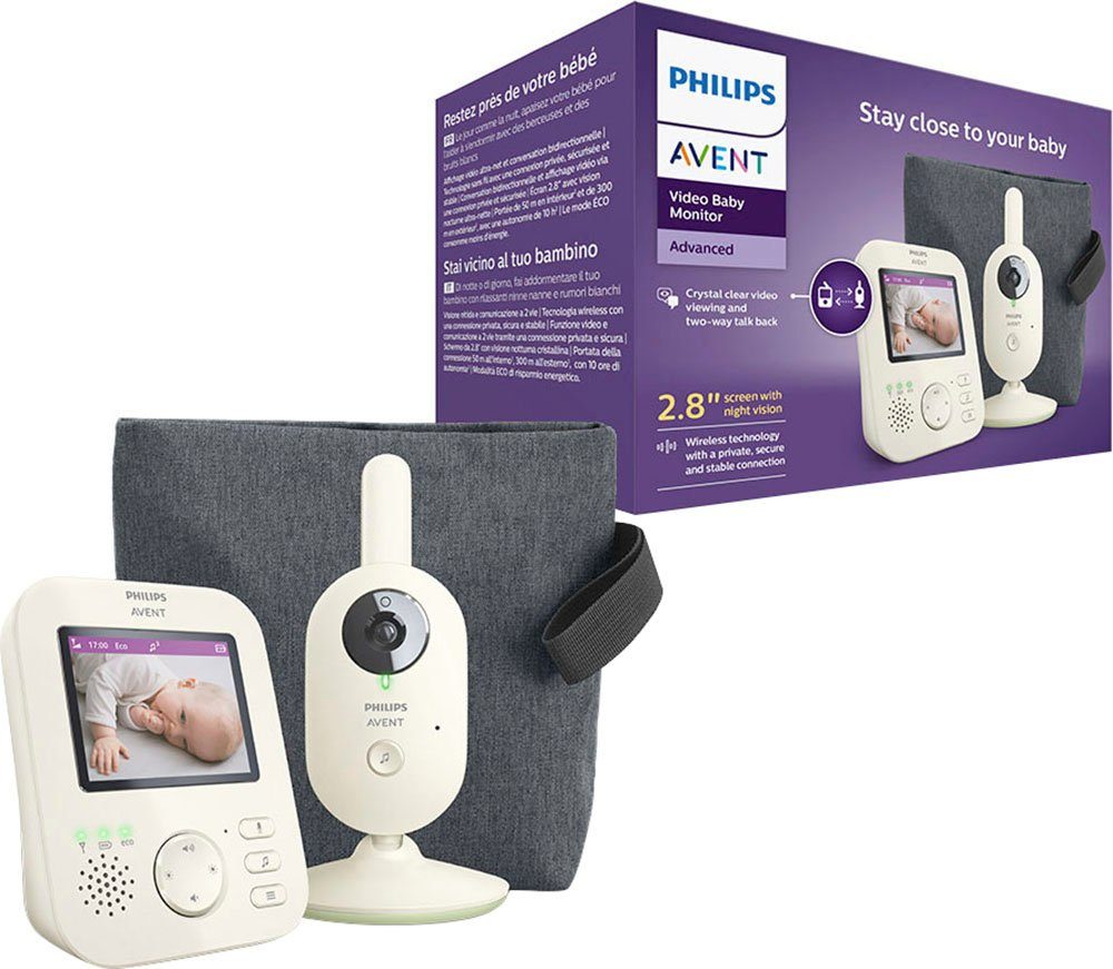 Philips AVENT Video-babyfoon Advanced SCD882/26 Video met kleurenscherm, bereik van 300 meter en...