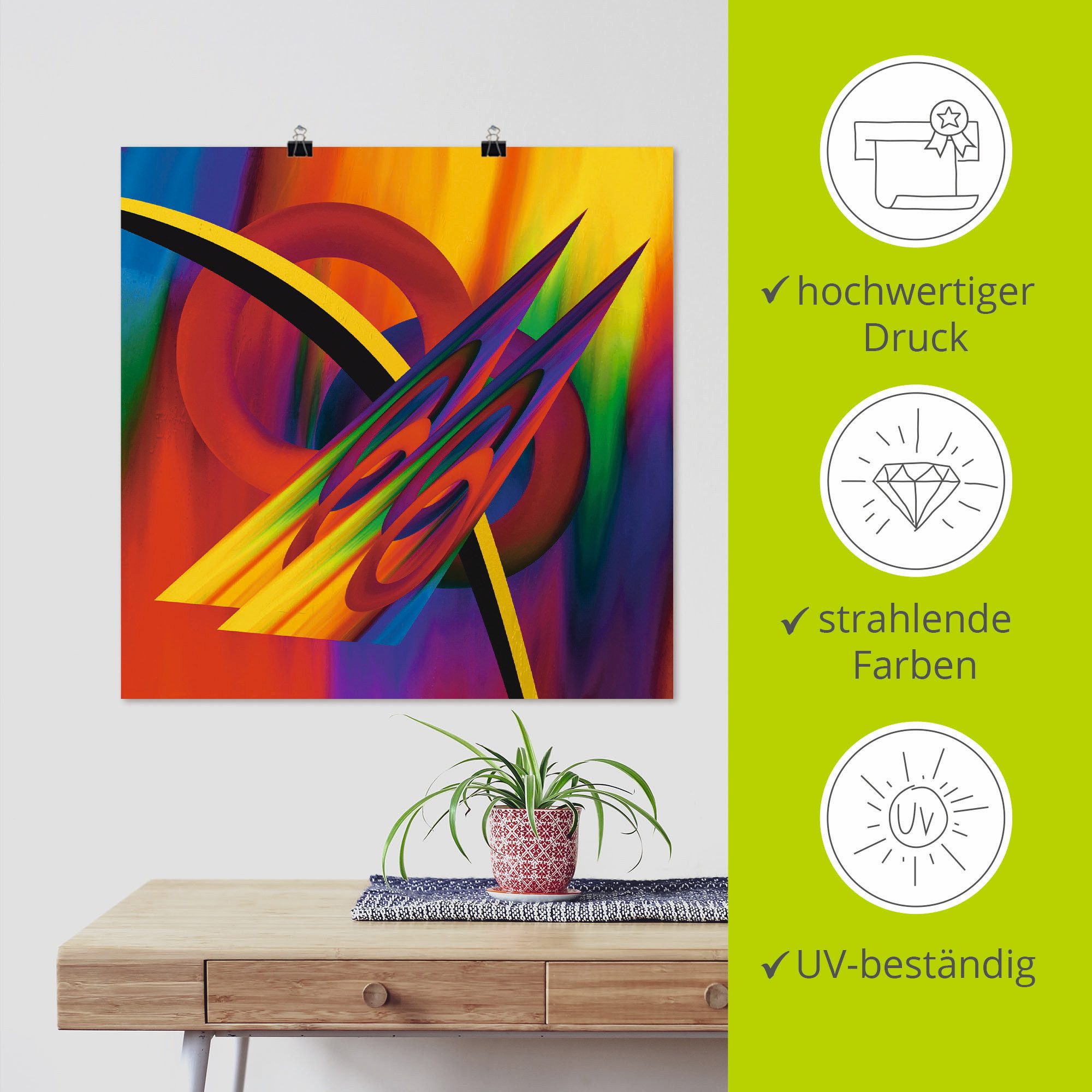 Artland Poster Modern multicolour als artprint van aluminium, artprint op linnen, muursticker of poster in verschillende maten