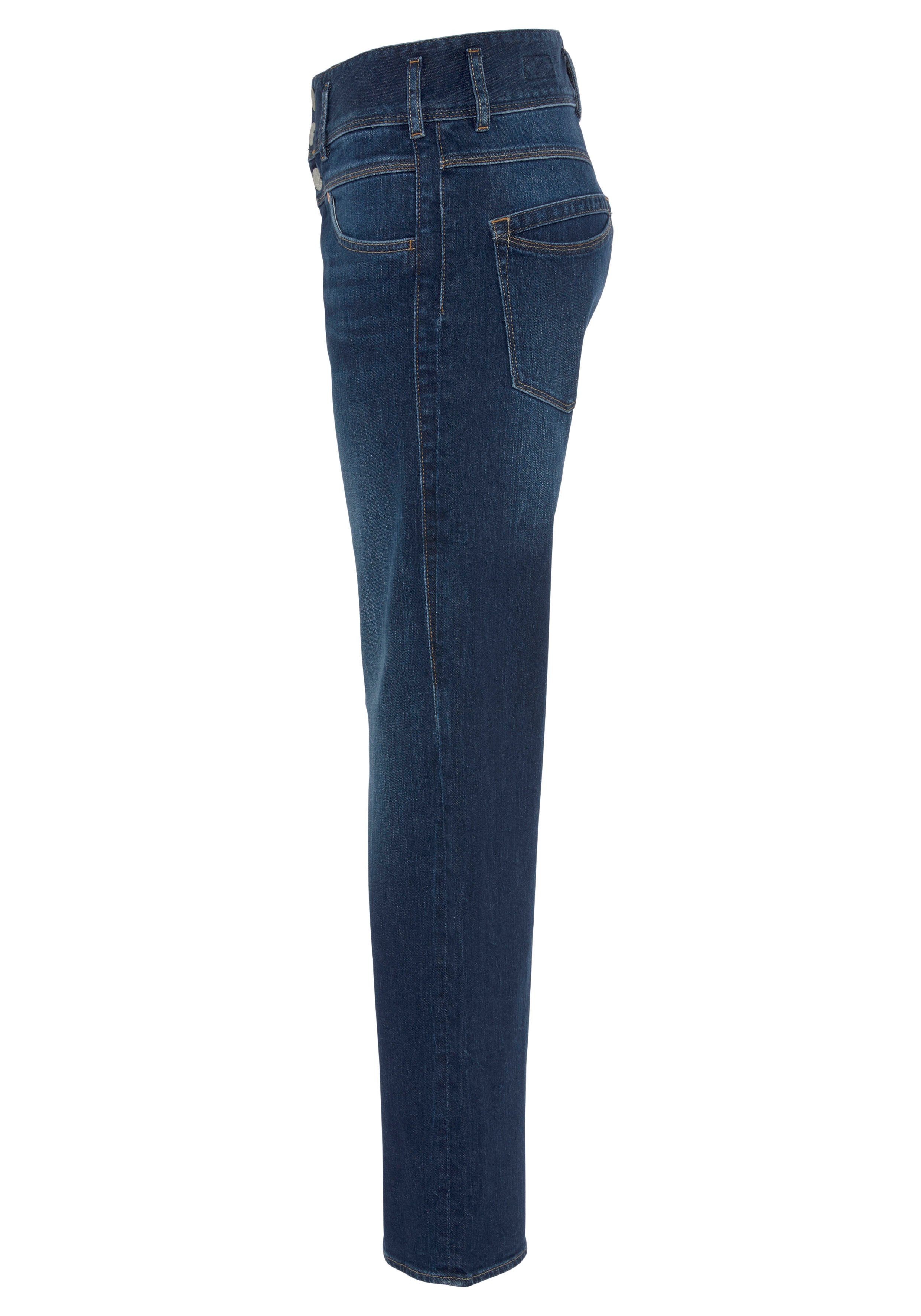 Herrlicher Straight jeans Raya met wigvormige inzetstukken aan de zijkant voor een slank afkledend effect