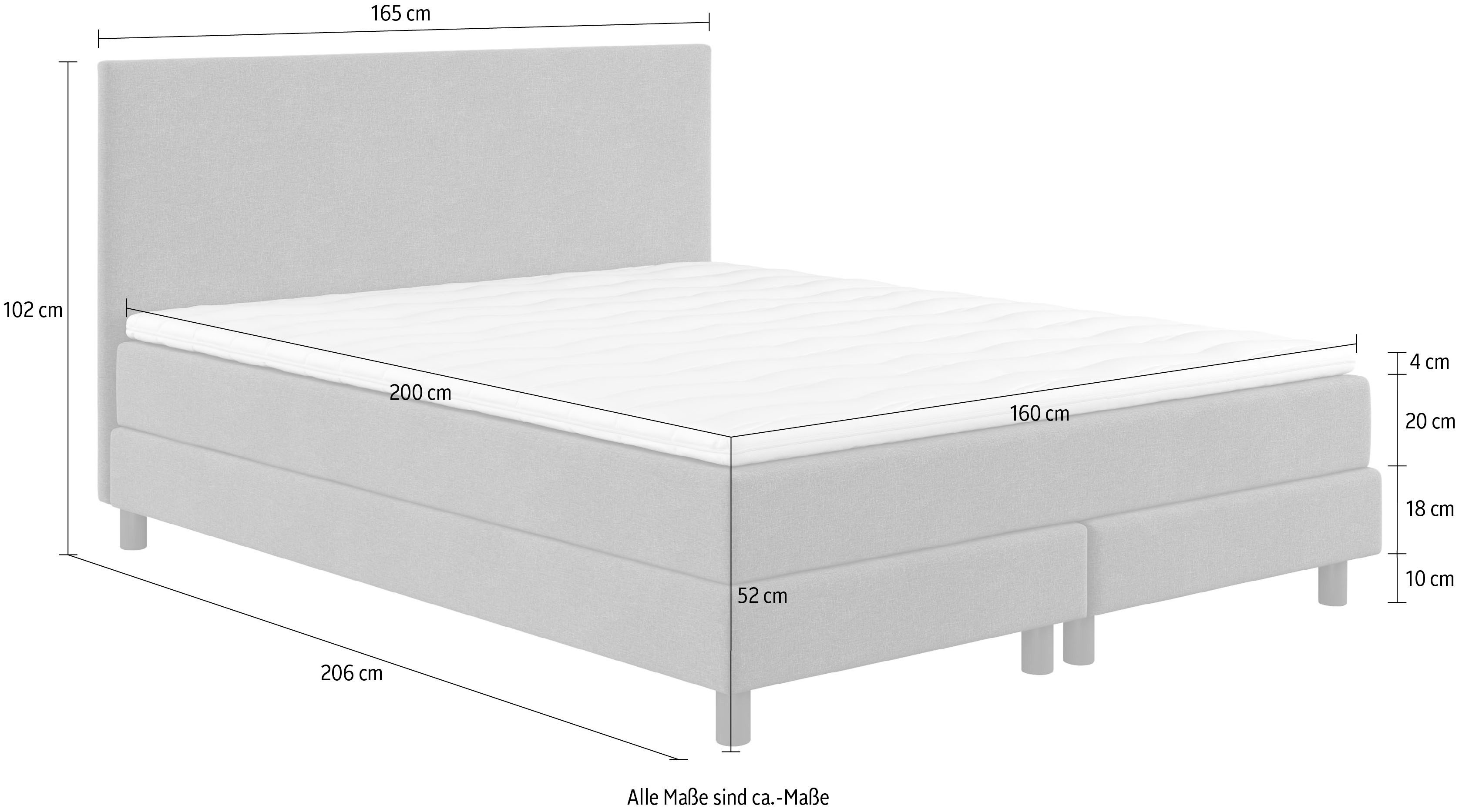 COTTA Boxspring Andorra incl. topper, verkrijgbaar in verschillende breedtes