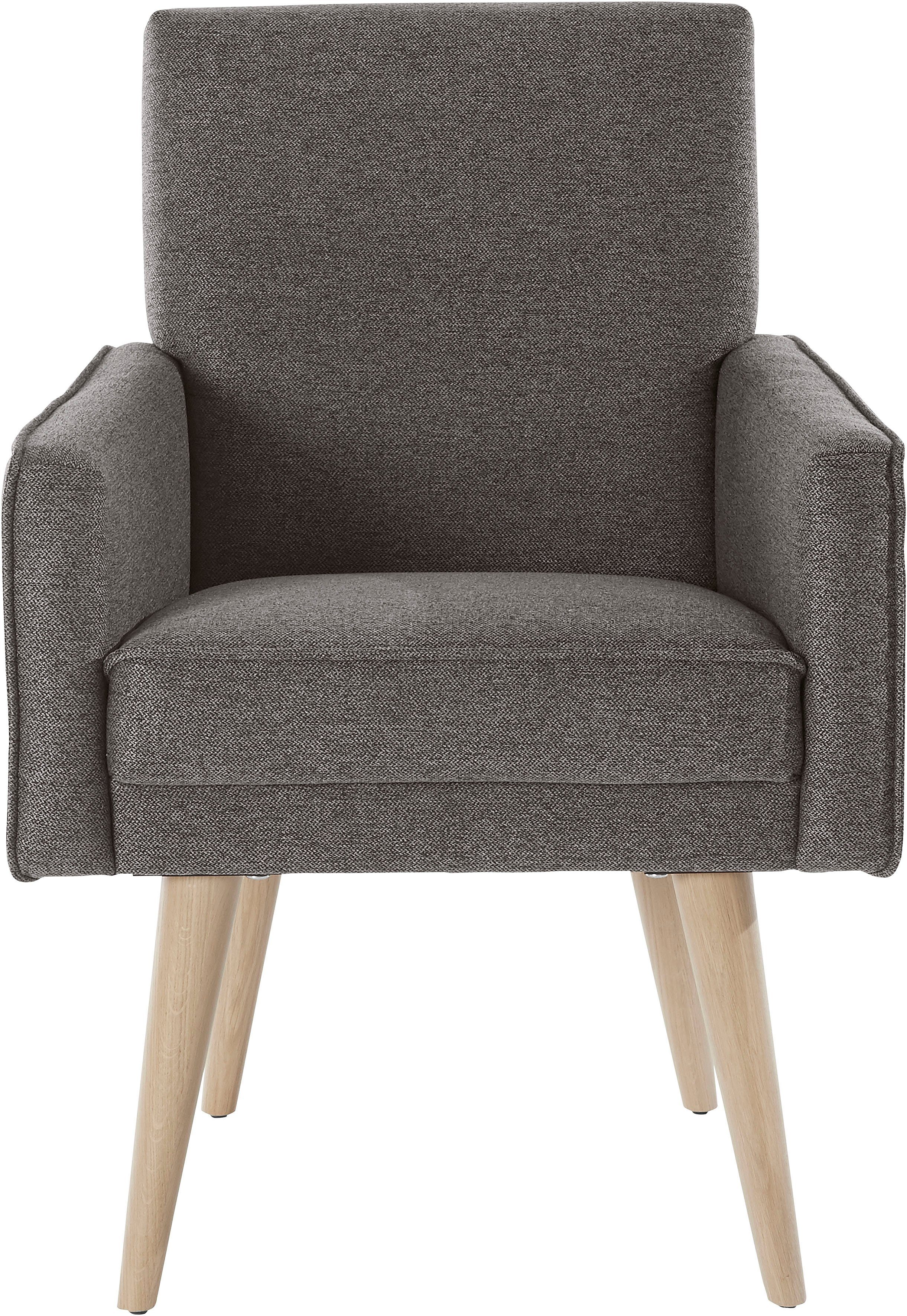 exxpo - sofa fashion Fauteuil Lungo, loungestoel met moderne biesstiksels, comfortabel en elegant fauteuils grijs