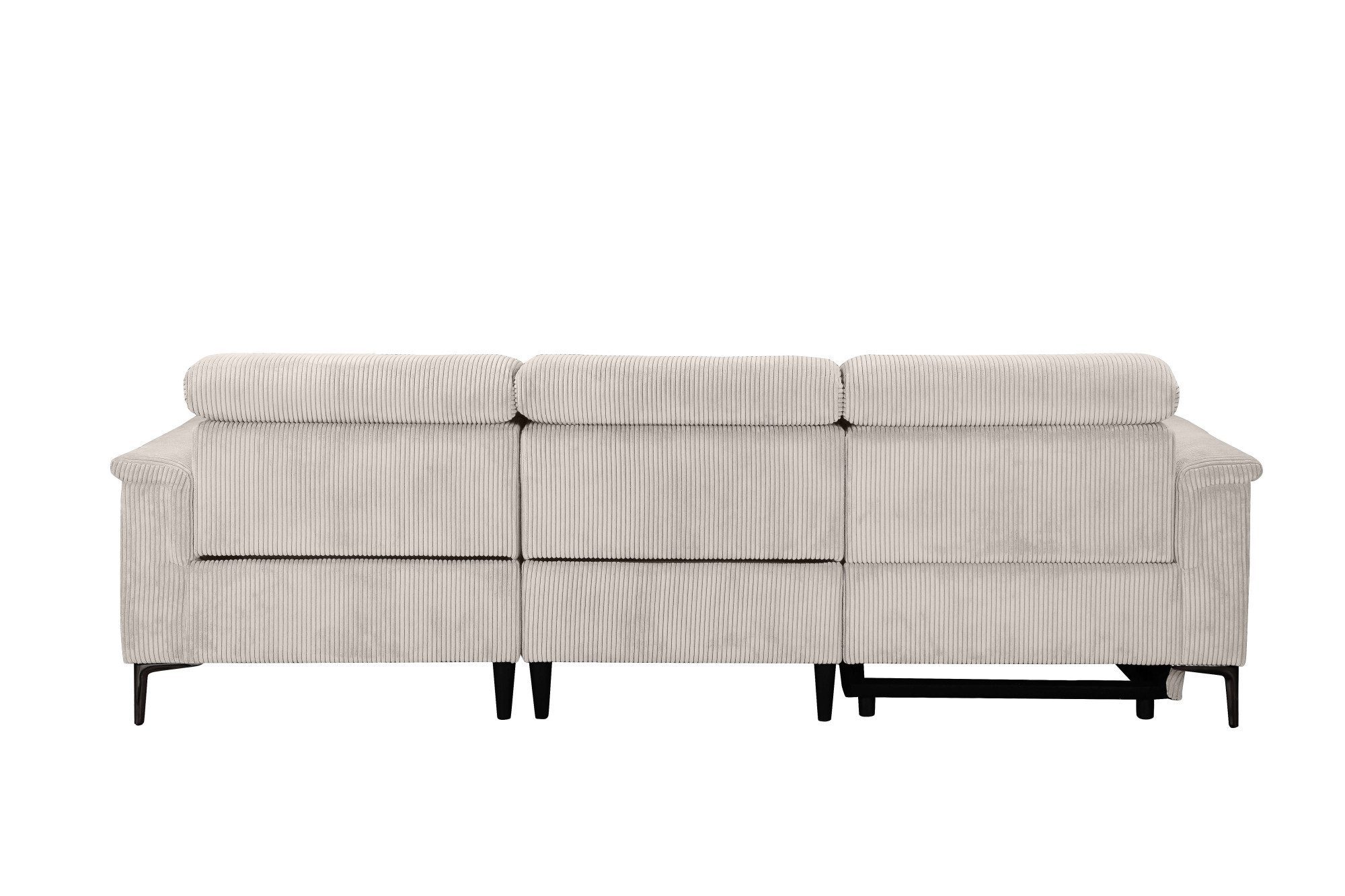 Places of Style Hoekbank Lund in cord, L-vorm, 261 cm, handmatige en elektrische relaxfunctie